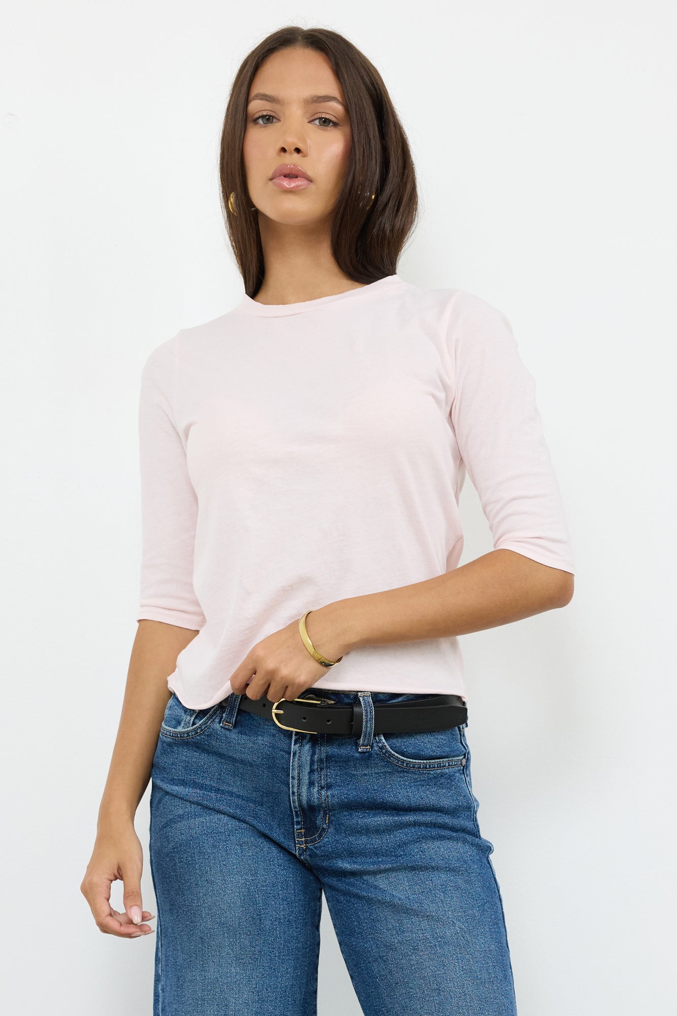 SANTA MONICA MITERED BK ELBOW LENGTH TEE