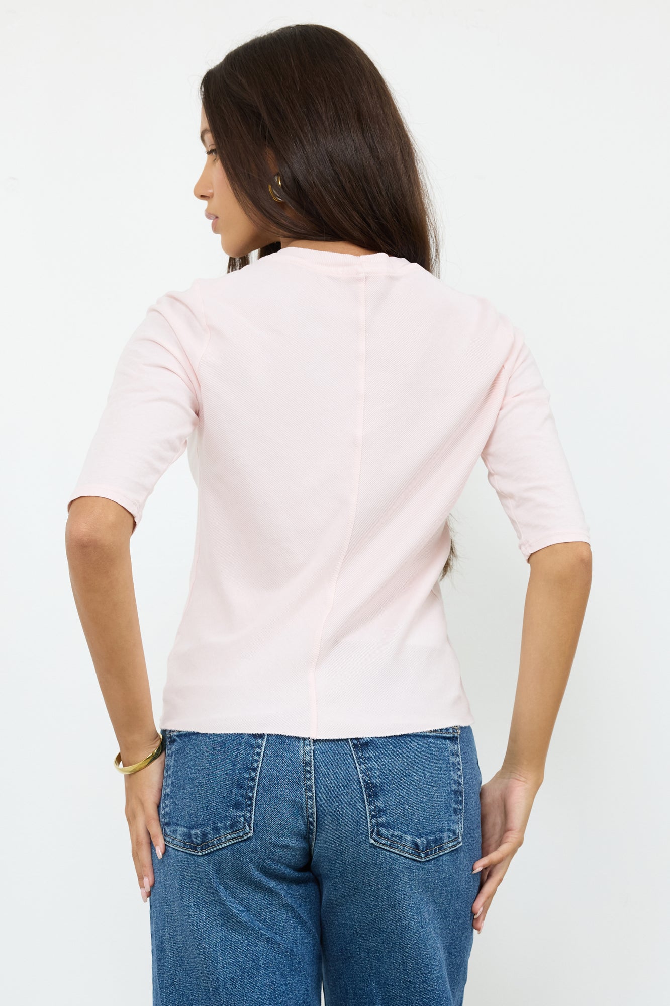 SANTA MONICA MITERED BK ELBOW LENGTH TEE