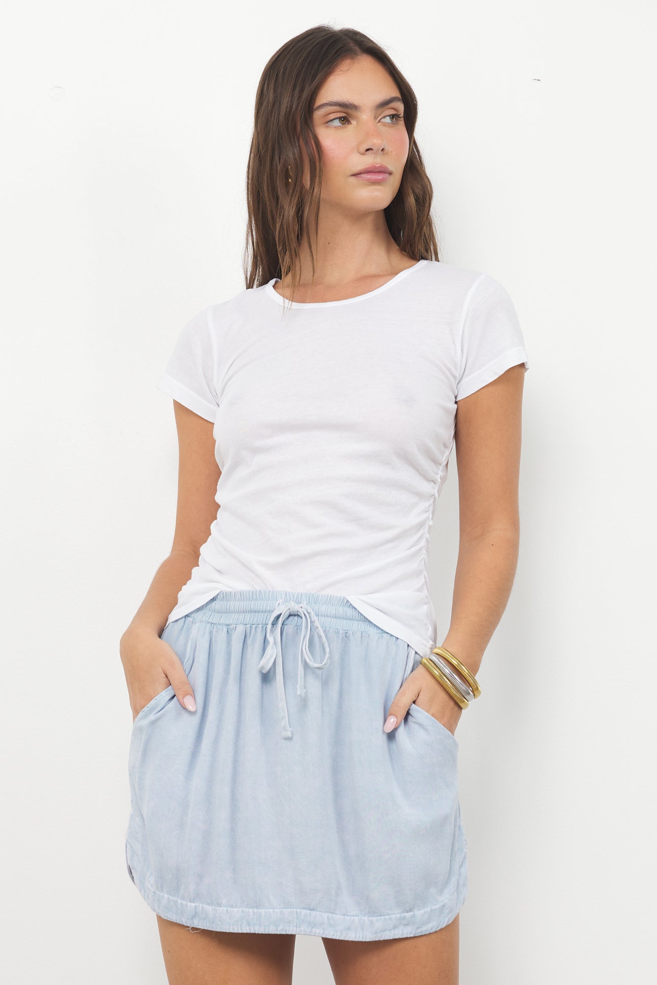 MILLIE CREW NECK WITH SHIRRING