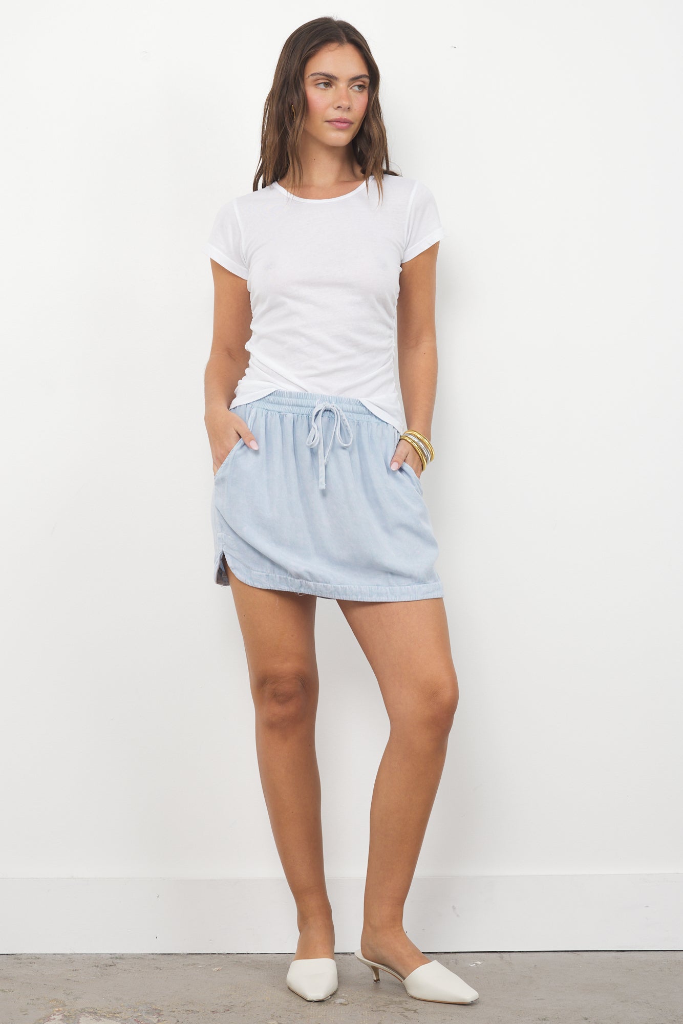 MILLIE CREW NECK WITH SHIRRING