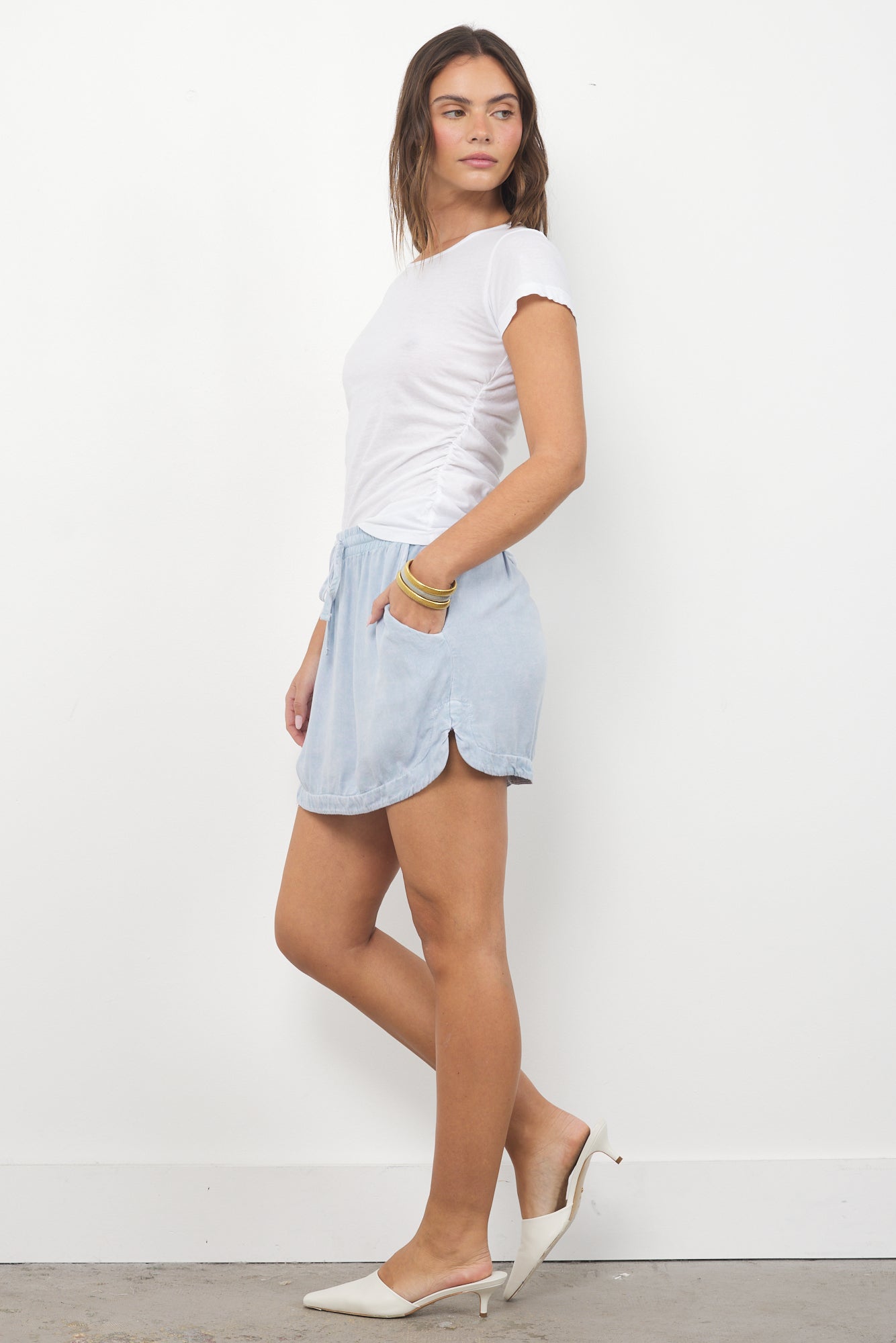 MILLIE CREW NECK WITH SHIRRING
