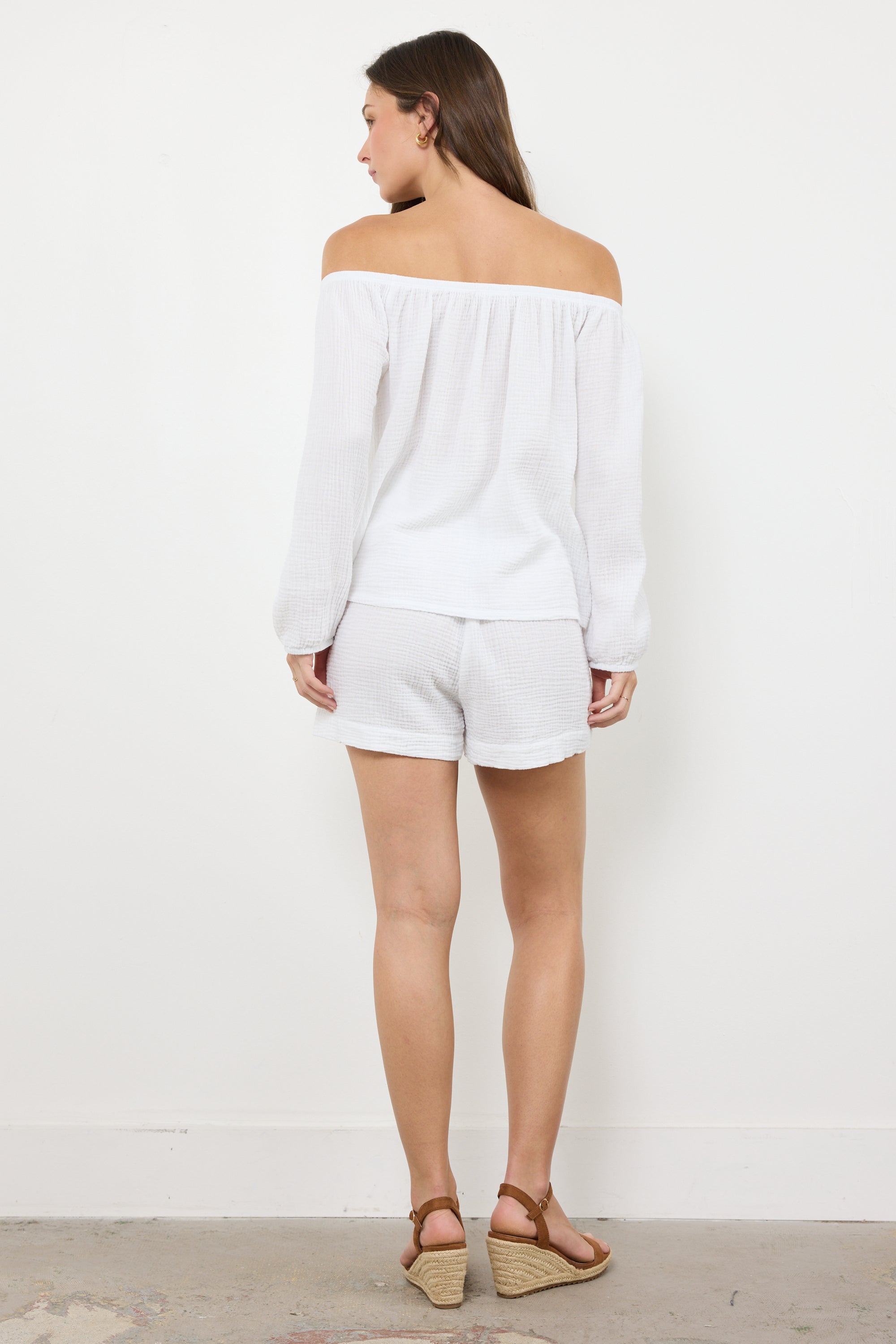 MONET OFF SHOULDER GAUZE TOP