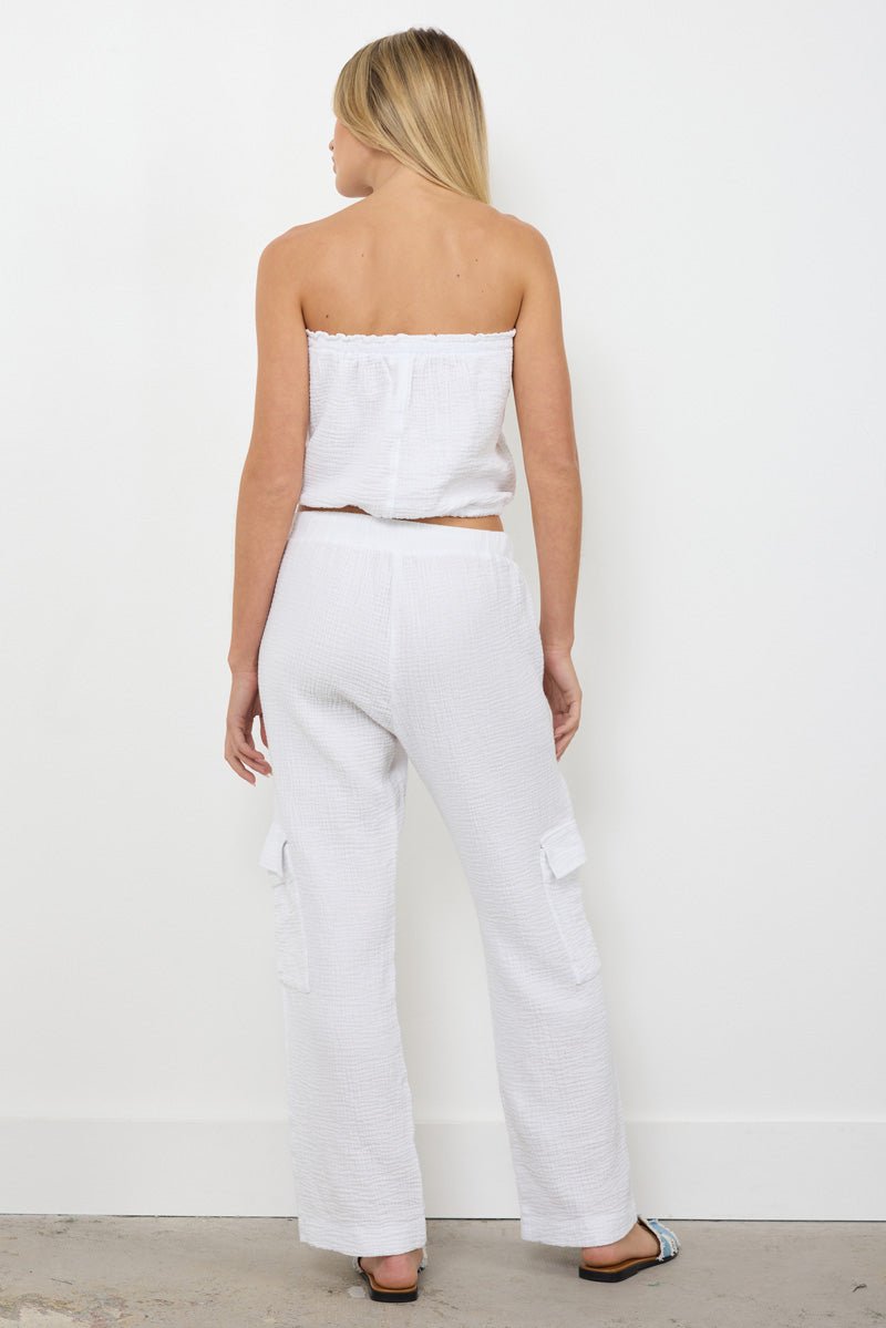 ZOEY WIDE LEG GAUZE CARGO PANT - FINAL SALE