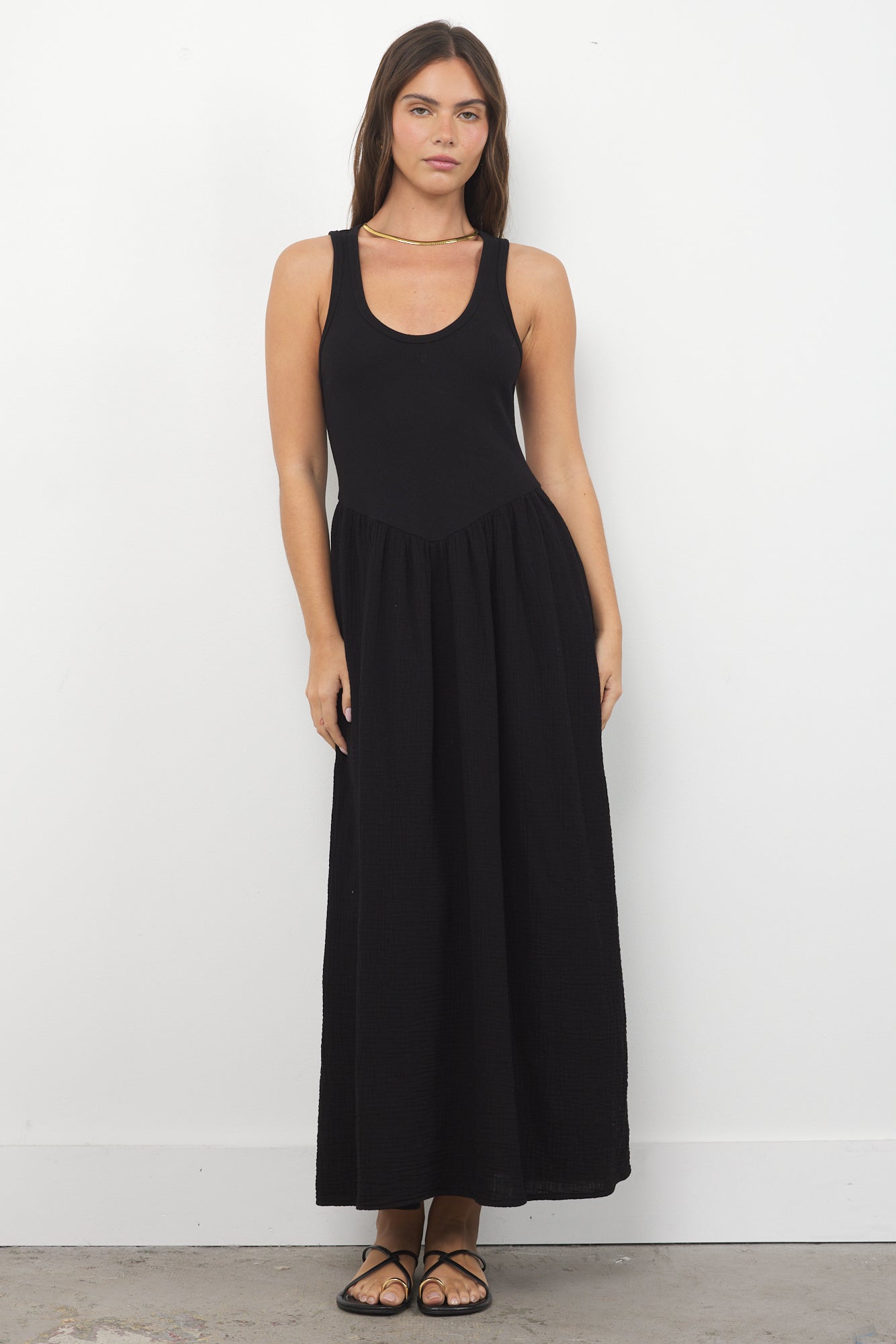 OLIVIA GAUZE SCOOP NECK DRESS