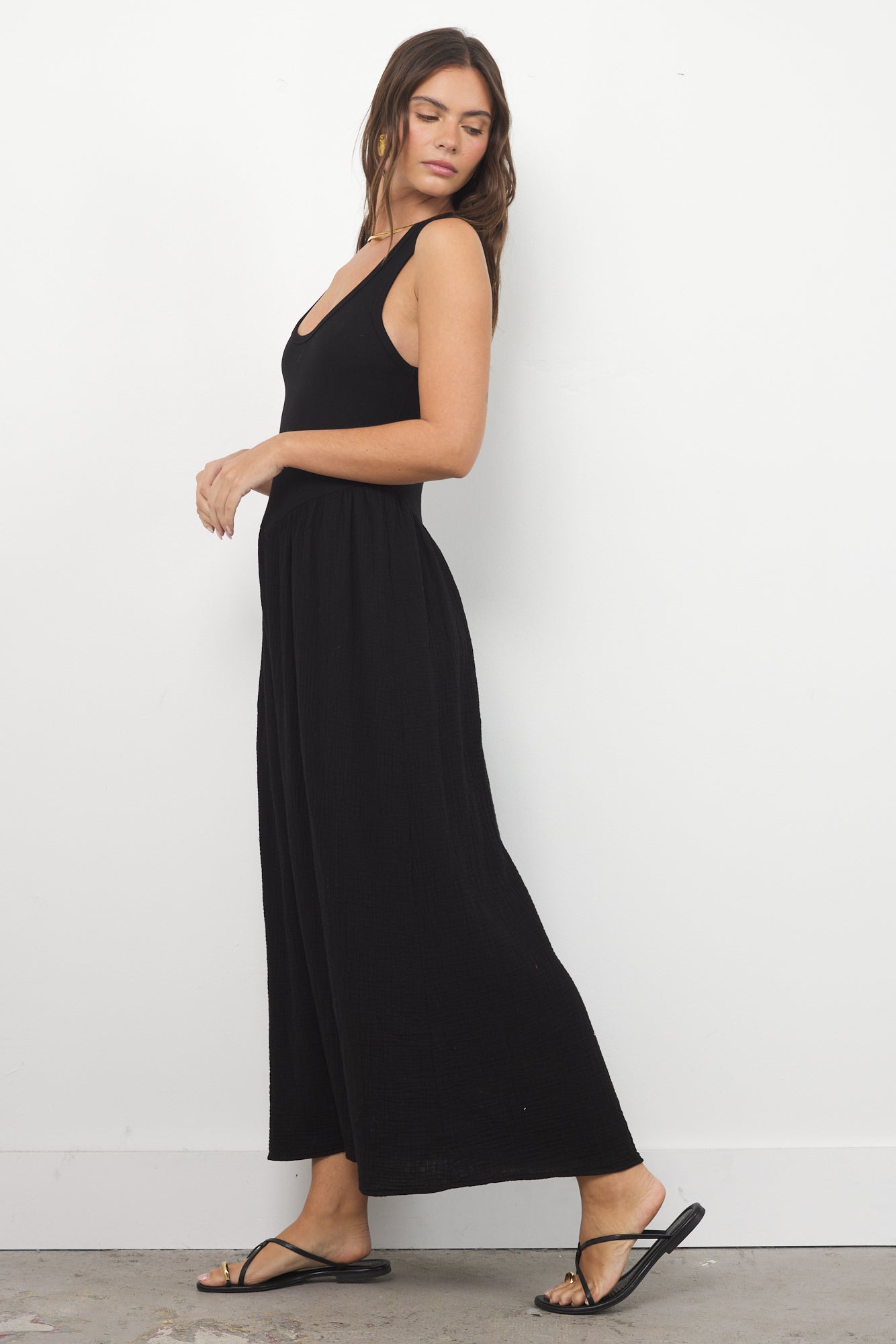 OLIVIA GAUZE SCOOP NECK DRESS