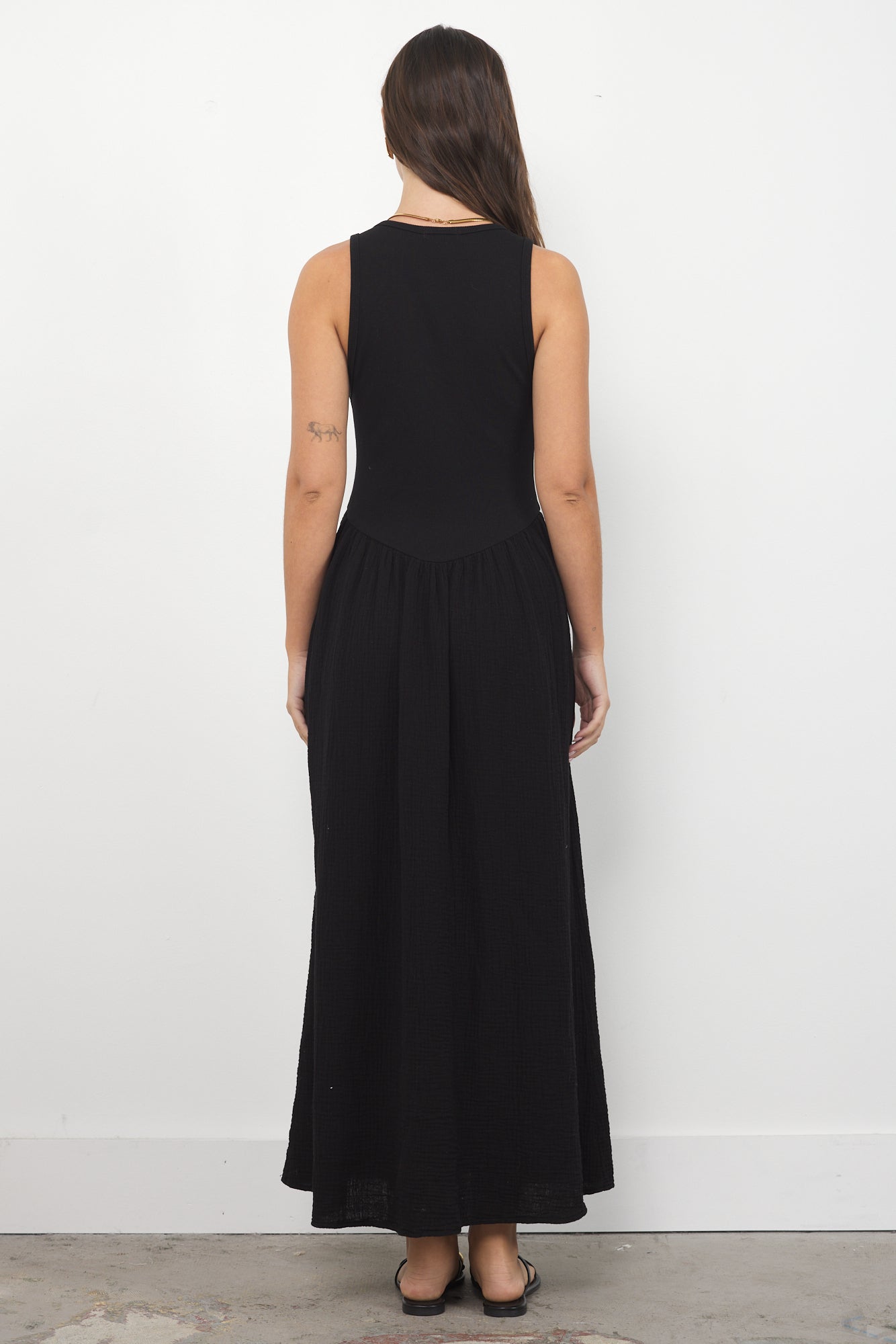 OLIVIA GAUZE SCOOP NECK DRESS