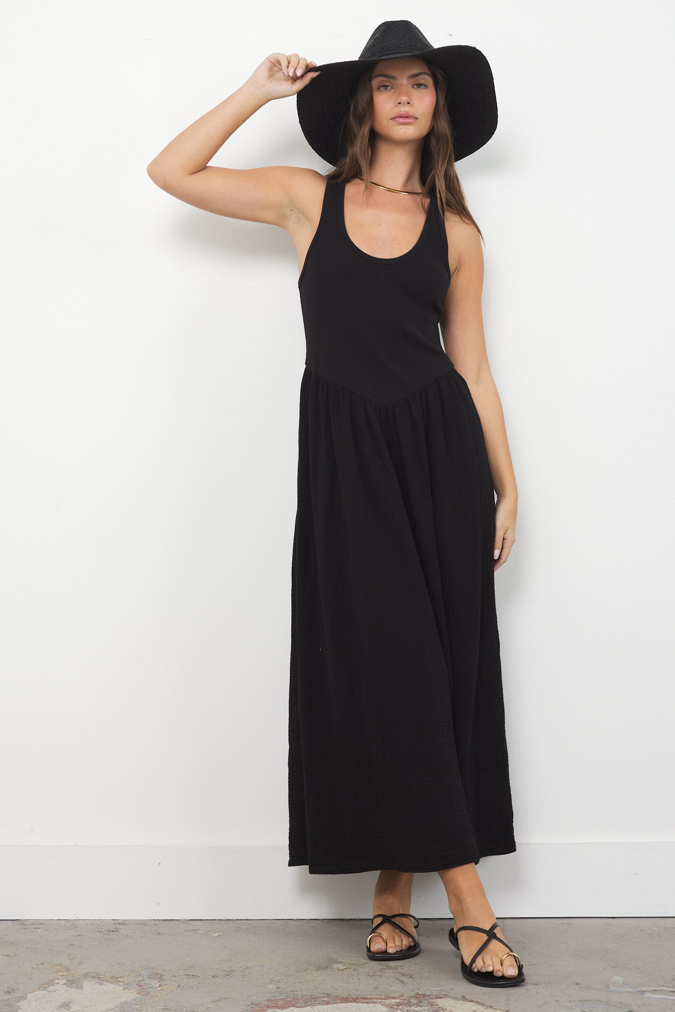 OLIVIA GAUZE SCOOP NECK DRESS