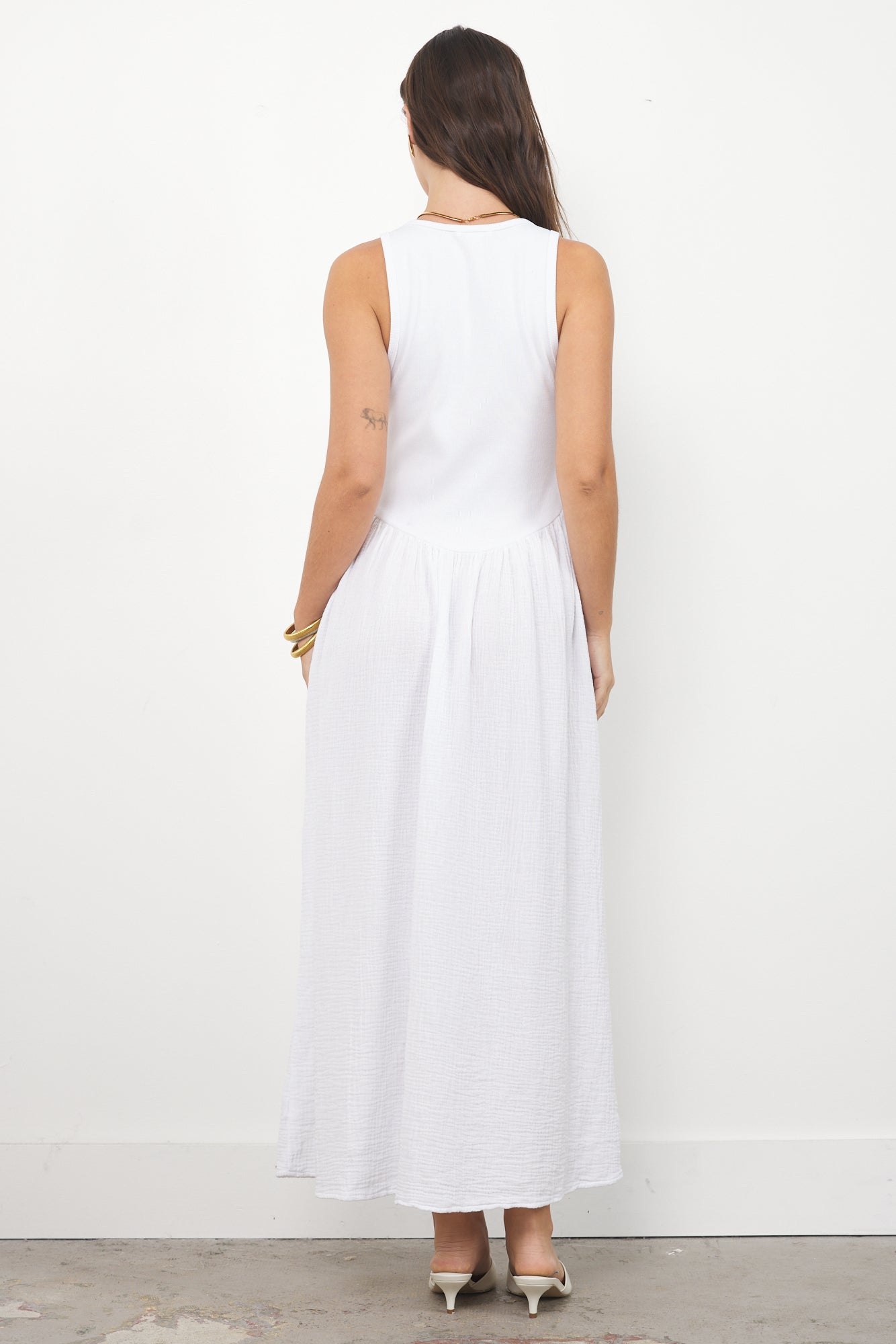 OLIVIA GAUZE SCOOP NECK DRESS