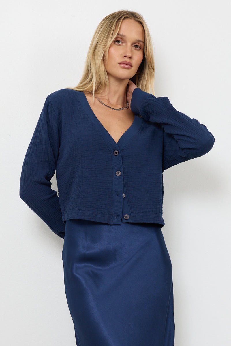 SPENCER GAUZE CROP CARDI - FINAL SALE