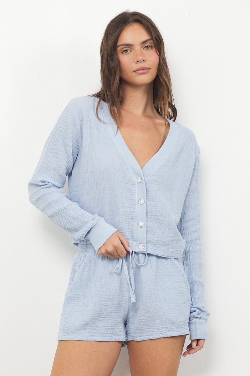 SPENCER GAUZE CROP CARDI - FINAL SALE
