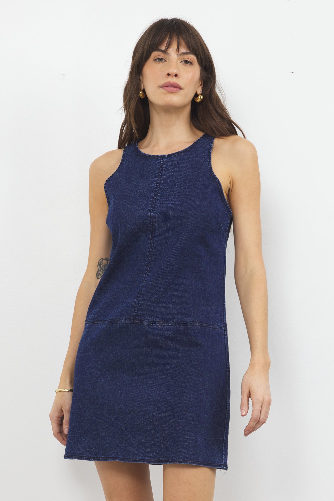 ROXBURY DENIM FRENCH TERRY TANK DRESS