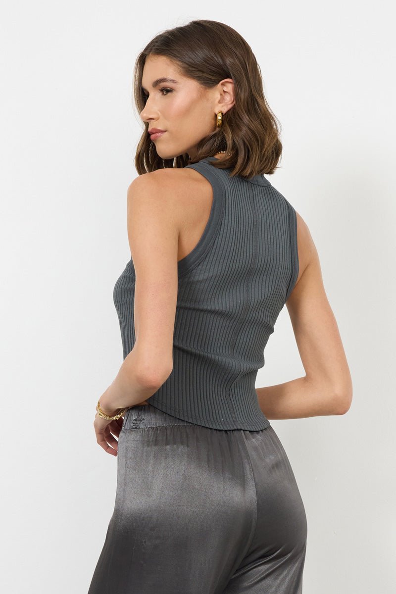PARADISE CROP SOFT RIB TANK - FINAL SALE