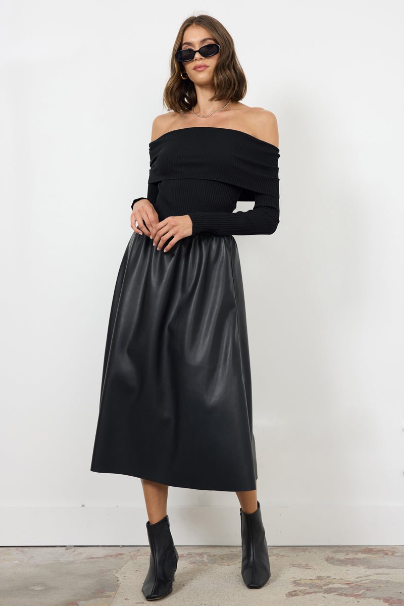KAYLA OFF SHOULDER LONG SLEEVE TOP - FINAL SALE