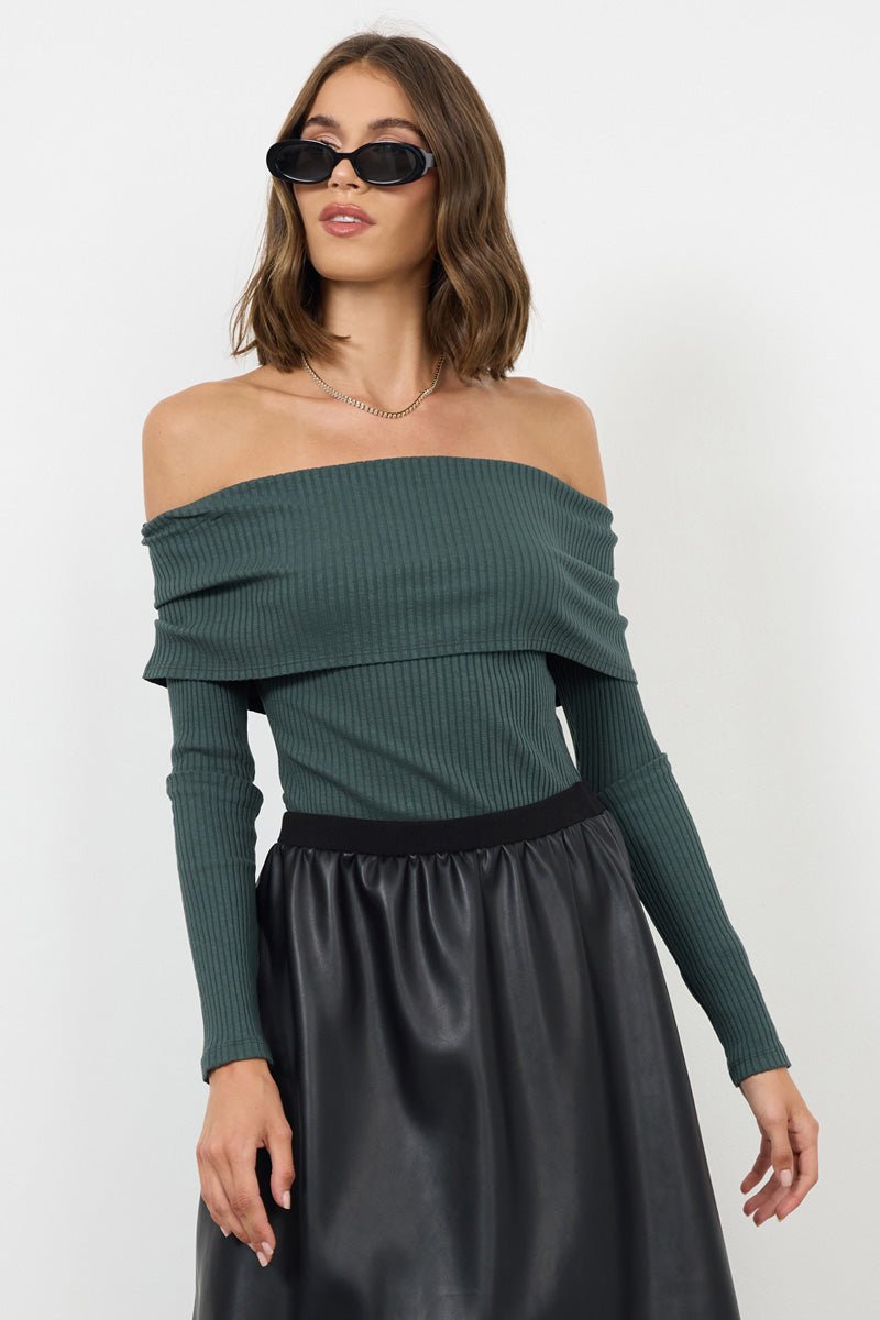 KAYLA OFF SHOULDER LONG SLEEVE TOP - FINAL SALE
