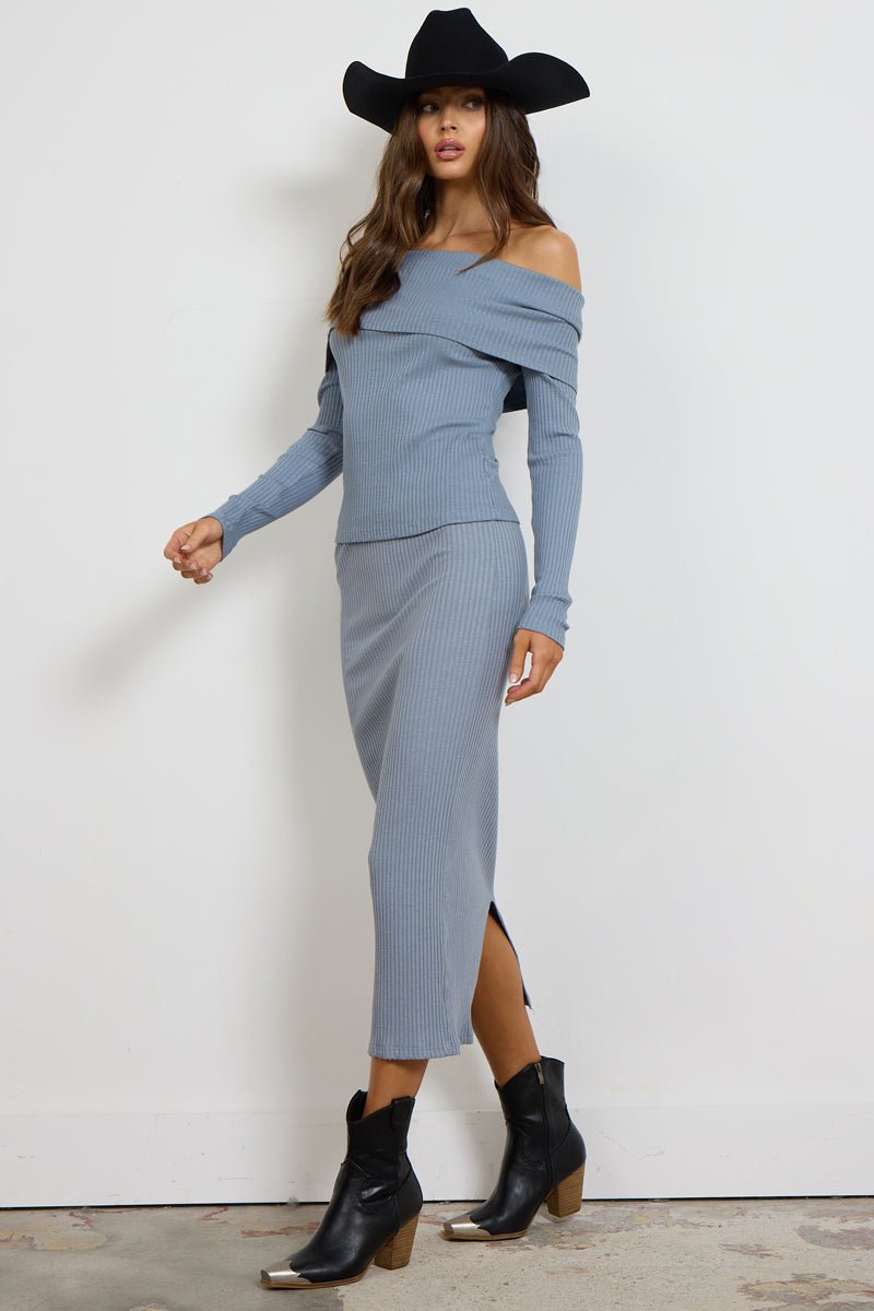 SLIM RIB SKIRT/DRESS - (FINAL SALE)