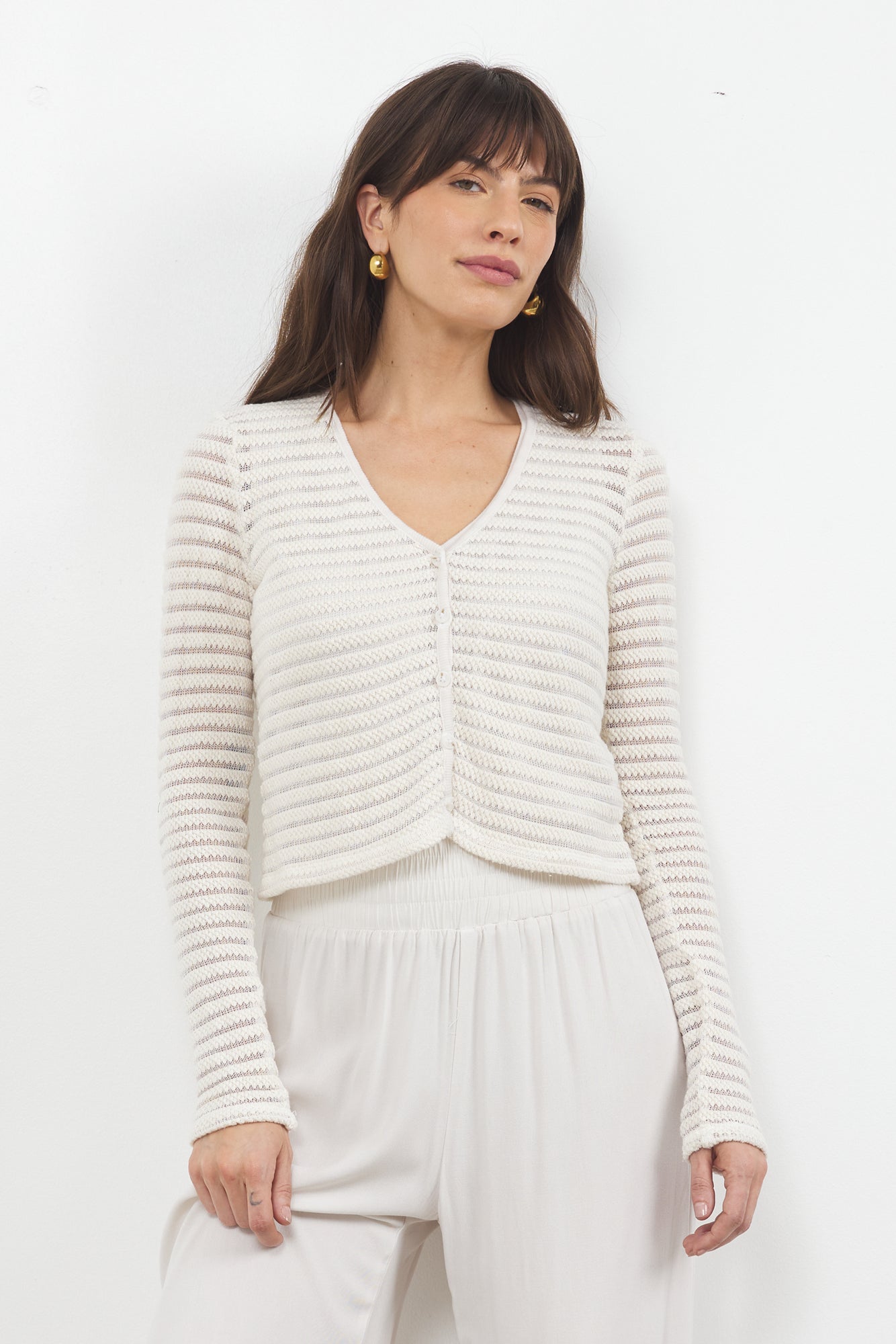SWEET “V” STRIPE CARDI