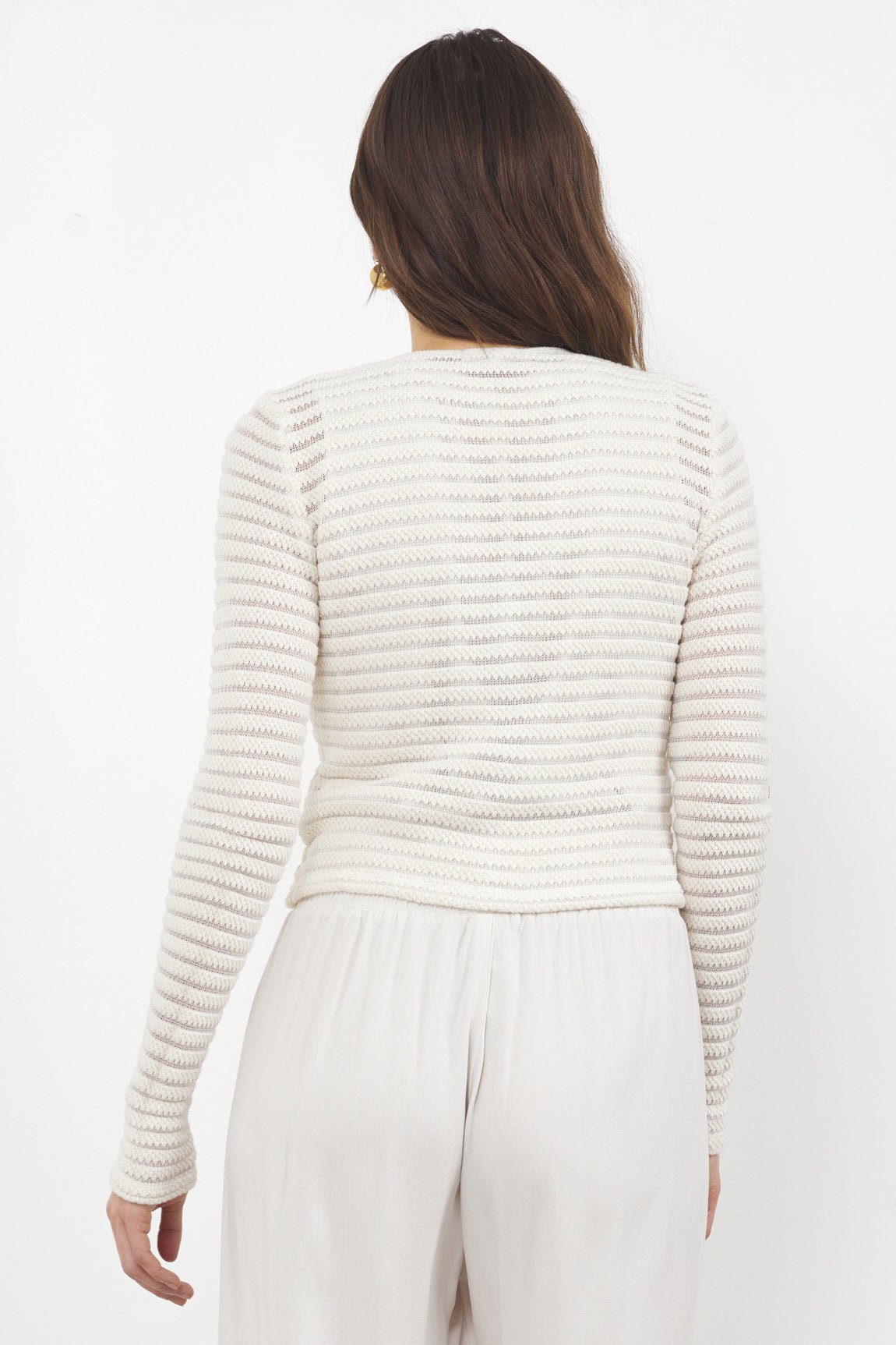 SWEET “V” STRIPE CARDI