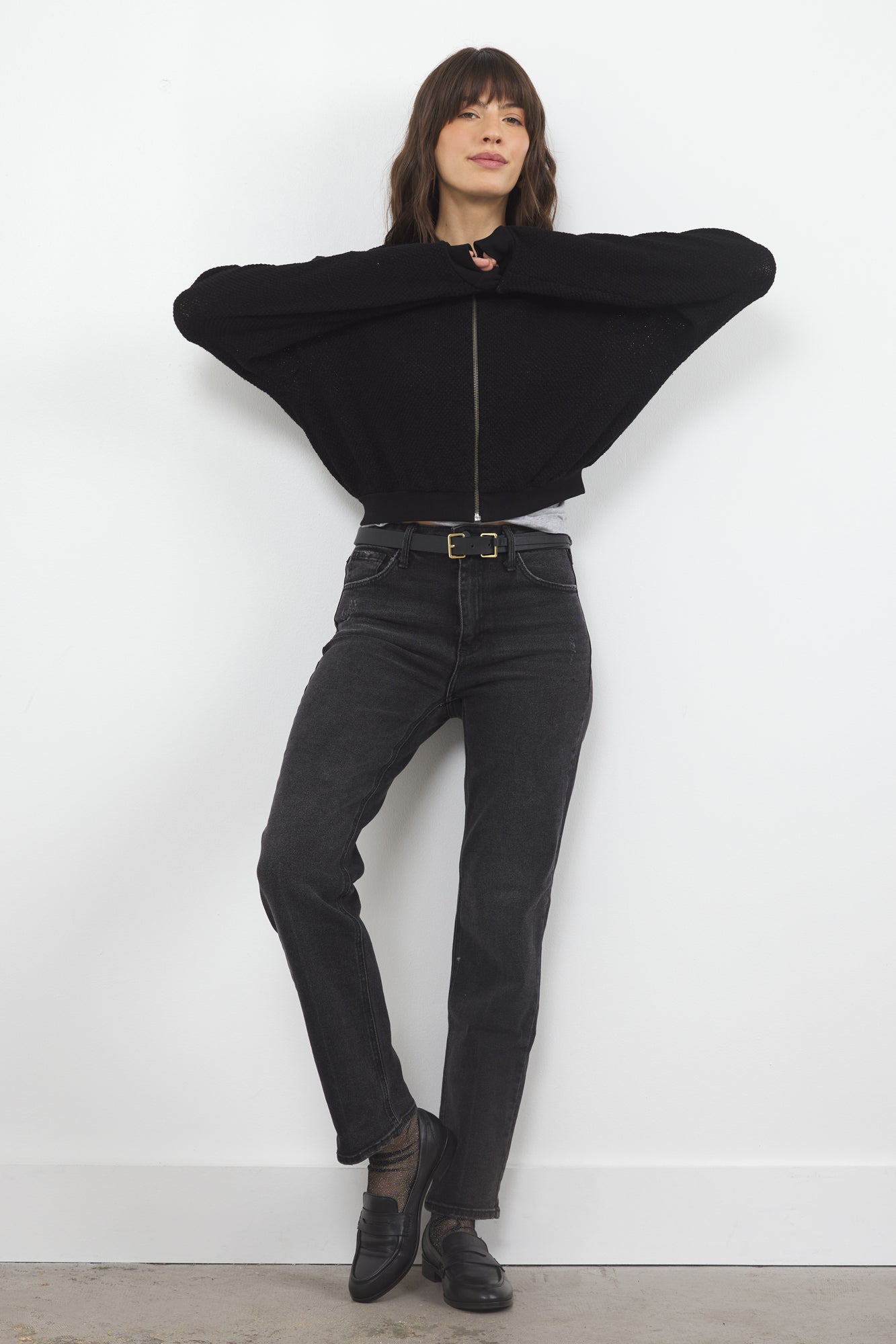 THE EIGHTIES BOMBER SWEATER JACKET