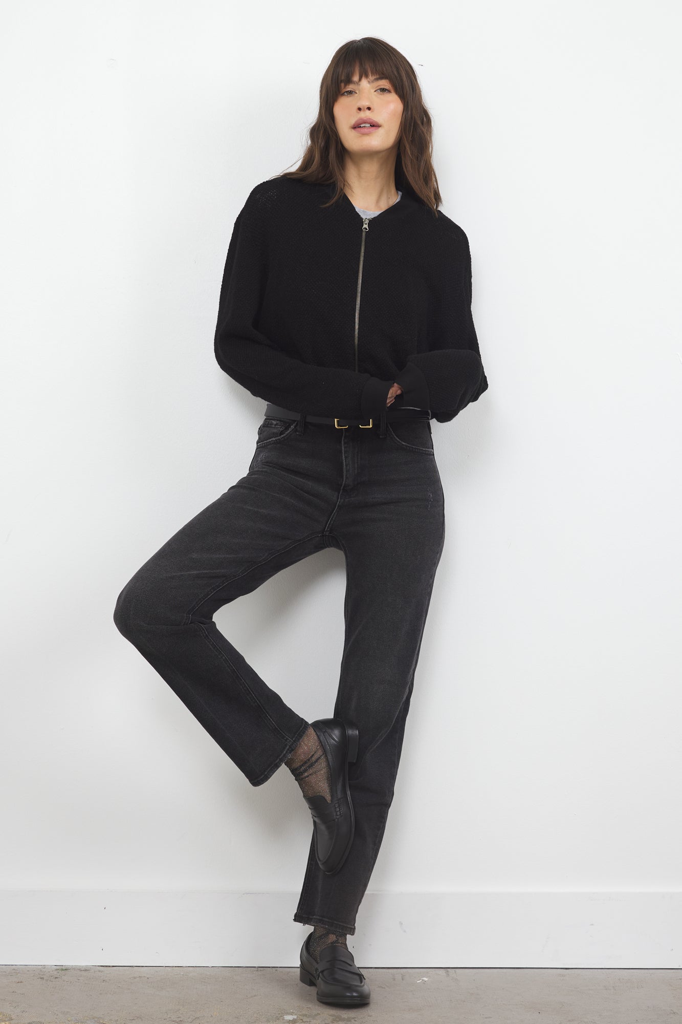 THE EIGHTIES BOMBER SWEATER JACKET