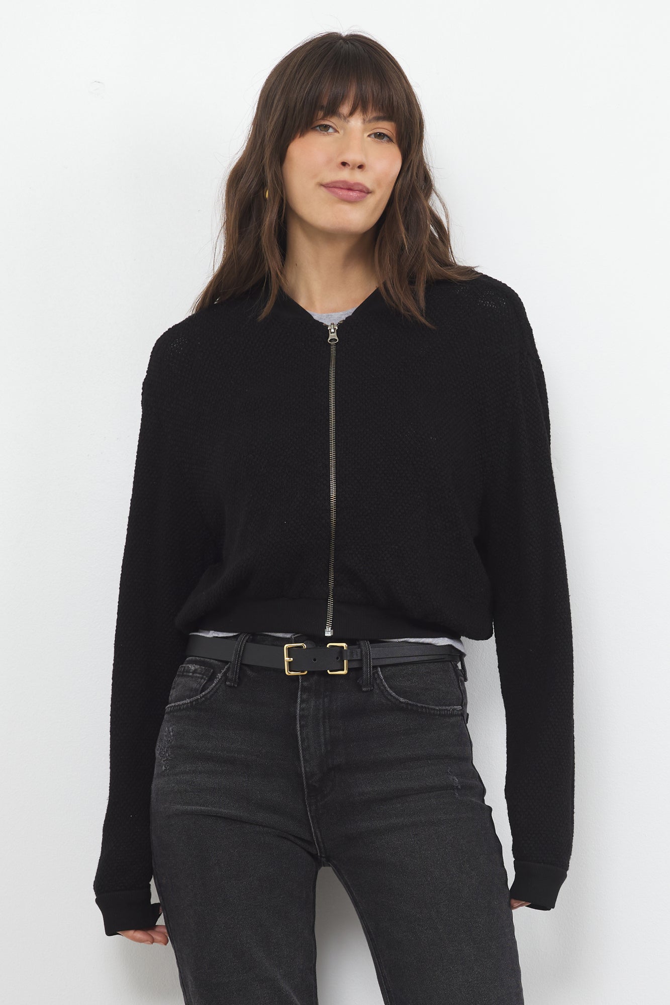 THE EIGHTIES BOMBER SWEATER JACKET