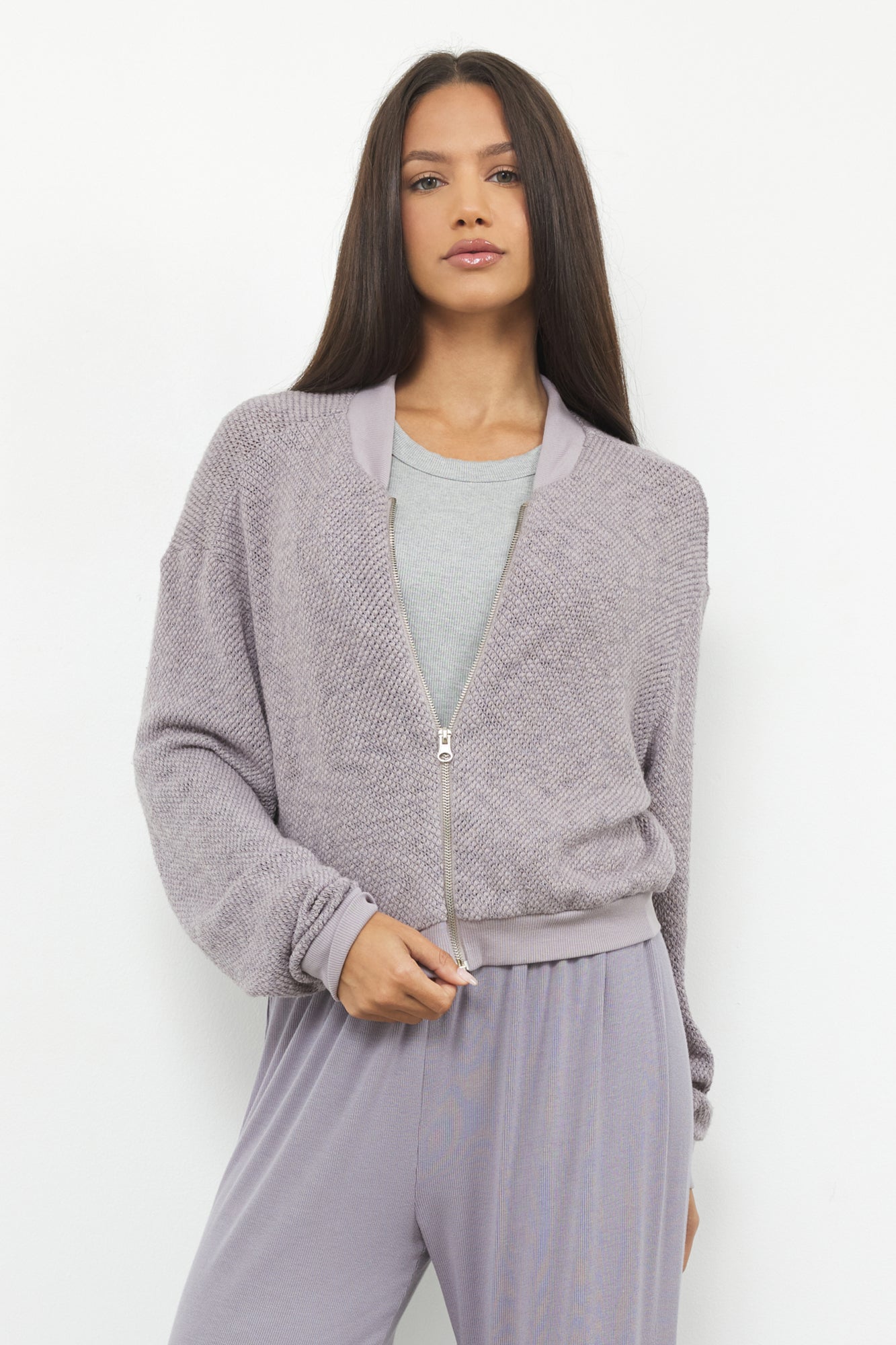 THE EIGHTIES BOMBER SWEATER JACKET