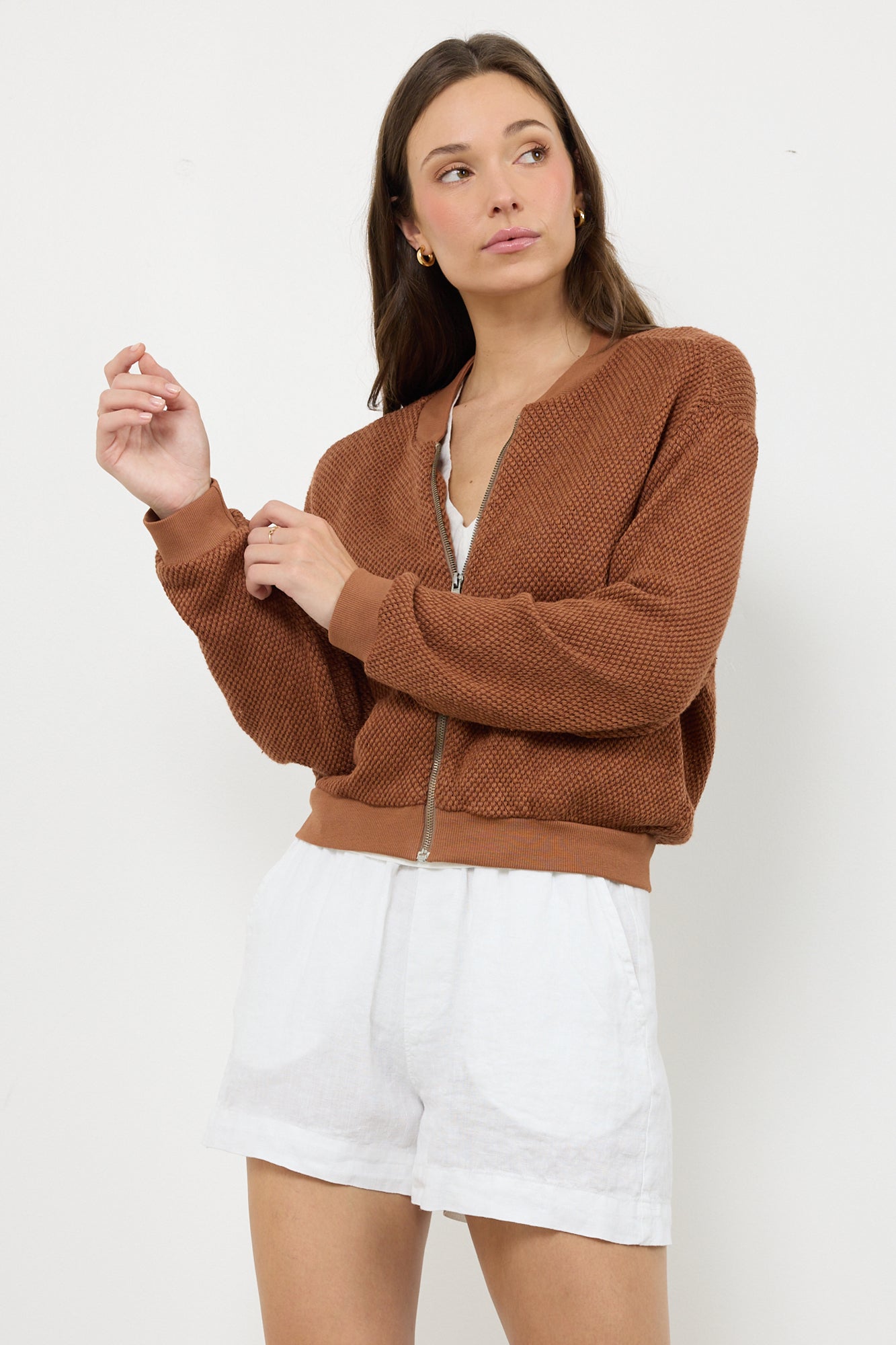THE EIGHTIES BOMBER SWEATER JACKET