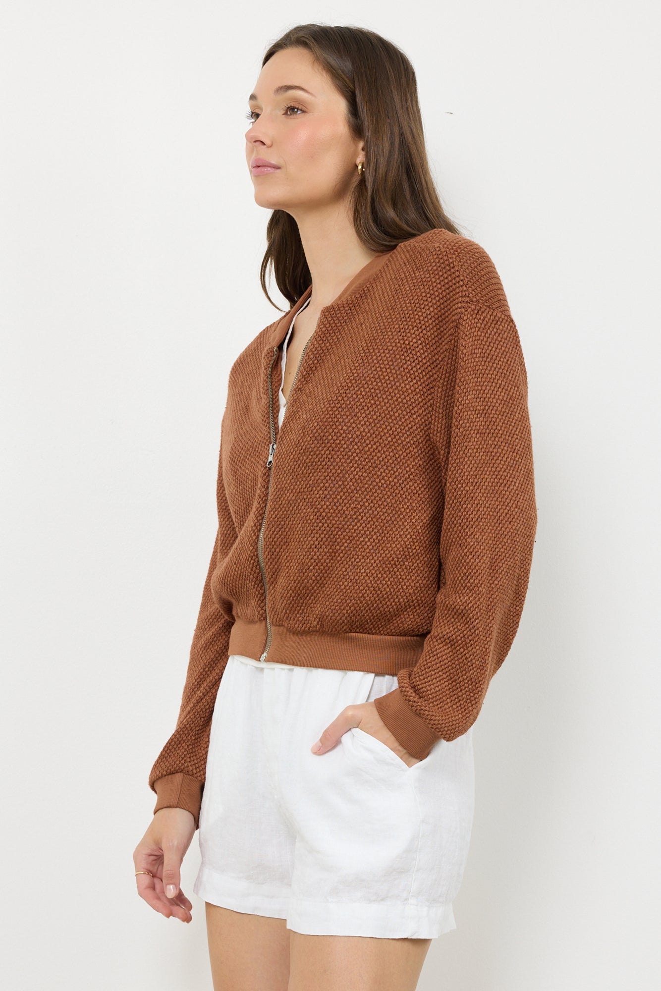 THE EIGHTIES BOMBER SWEATER JACKET