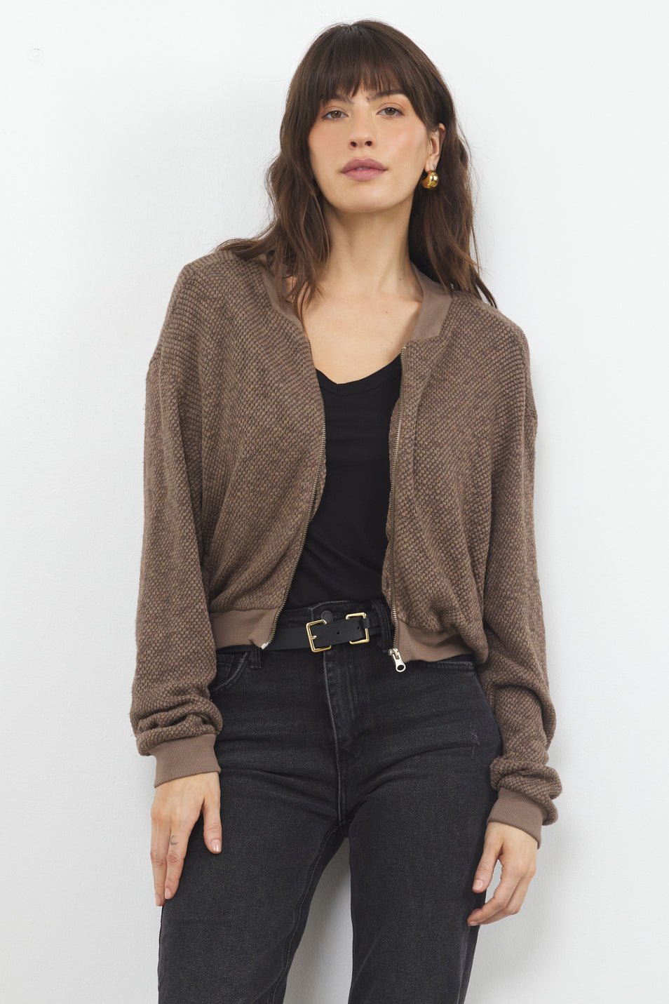 THE EIGHTIES BOMBER SWEATER JACKET