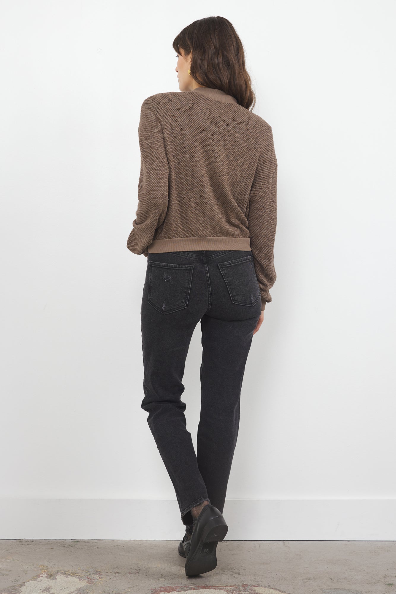 THE EIGHTIES BOMBER SWEATER JACKET