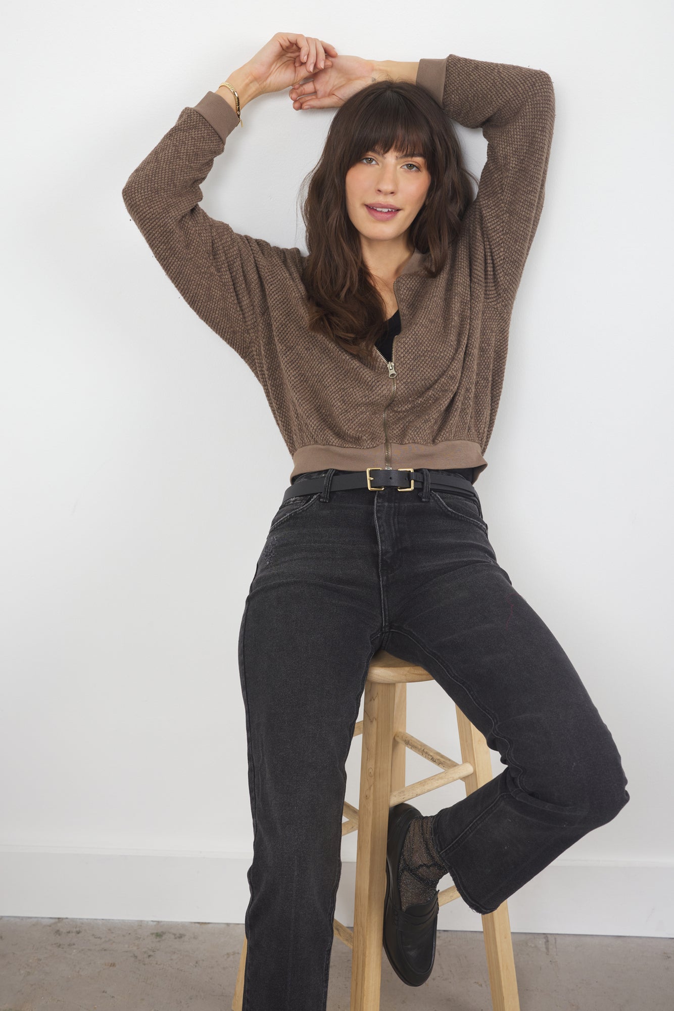 THE EIGHTIES BOMBER SWEATER JACKET