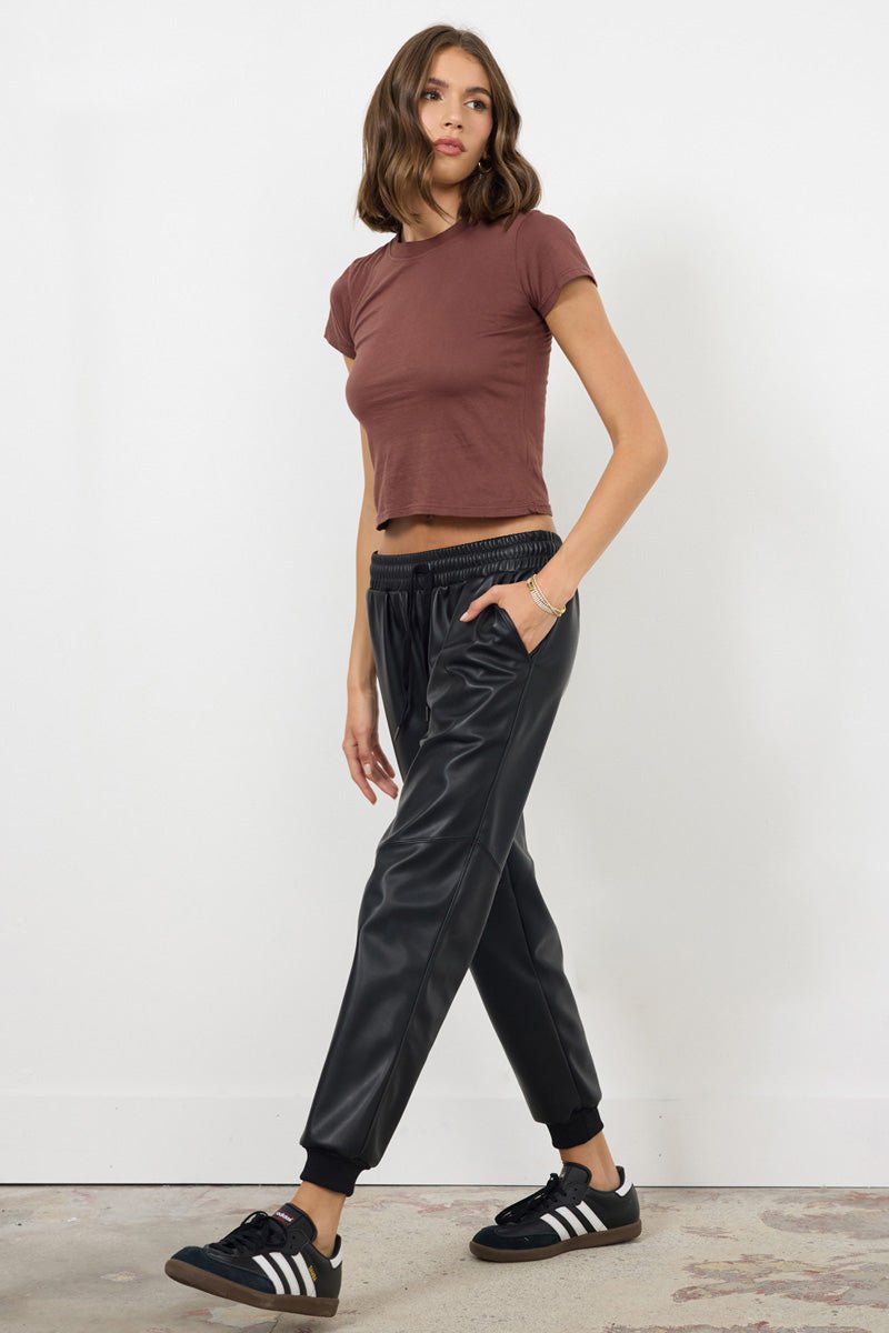 SHAY VEGAN LEATHER JOGGER - FINAL SALE
