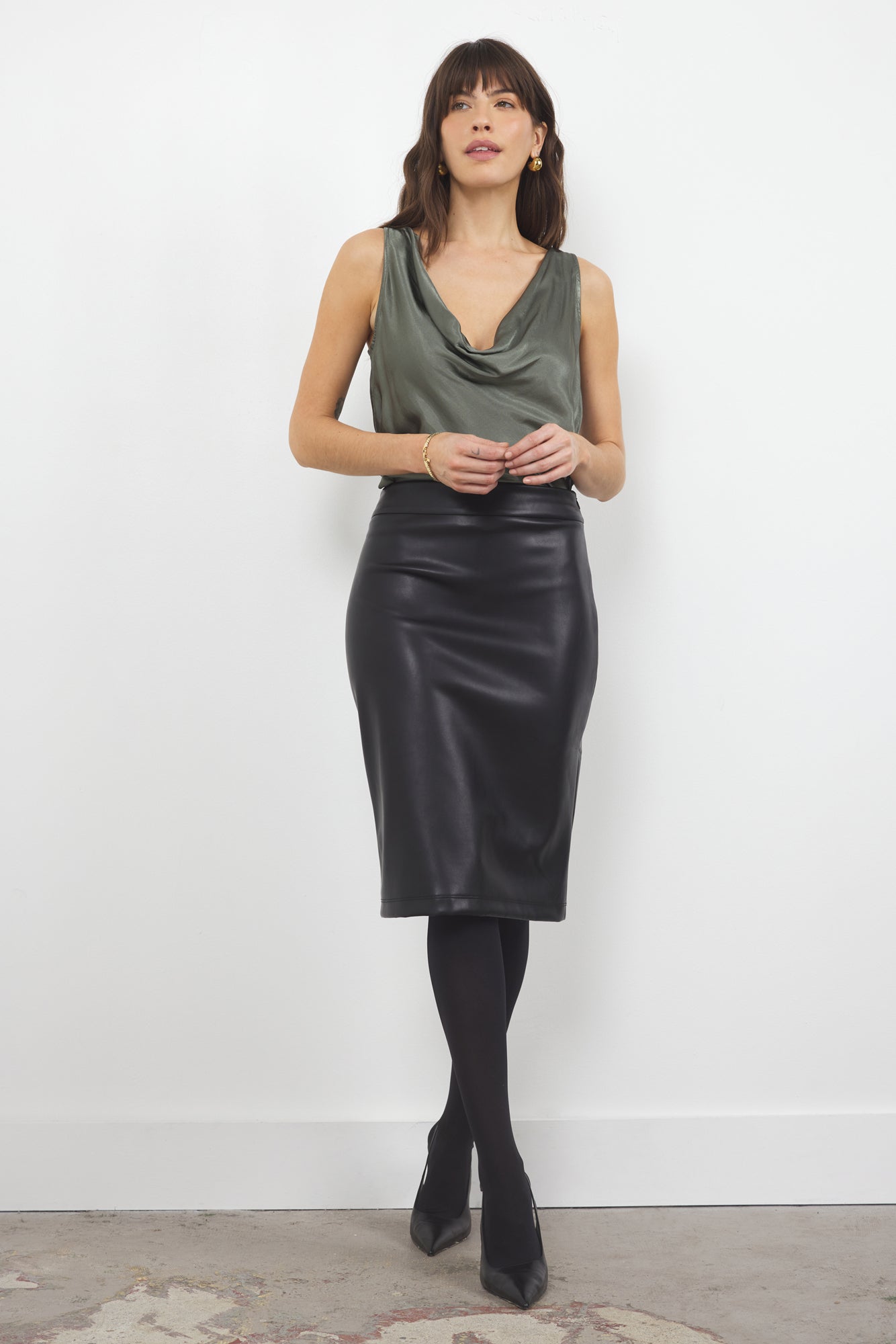 BETHANY VEGAN LEATHER SKIRT