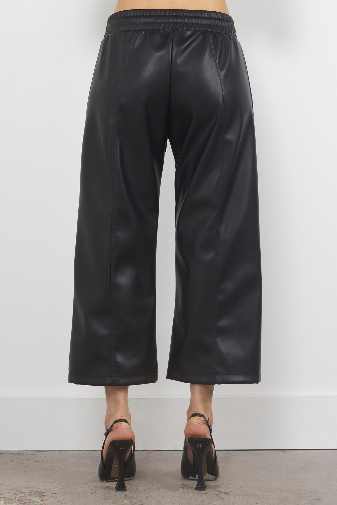 PORTIA VEGAN LEATHER CROPPED CULOTTE