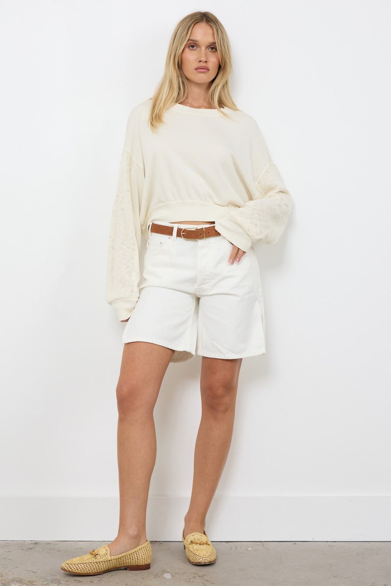 HAZEL MESH SLEEVE PULLOVER - FINAL SALE