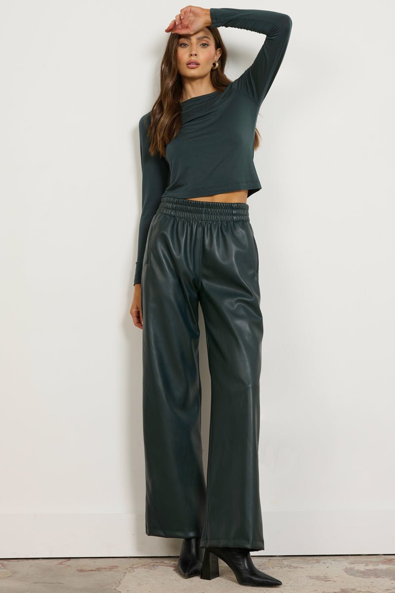 LANI CROP CREW NECK TEE - FINAL SALE
