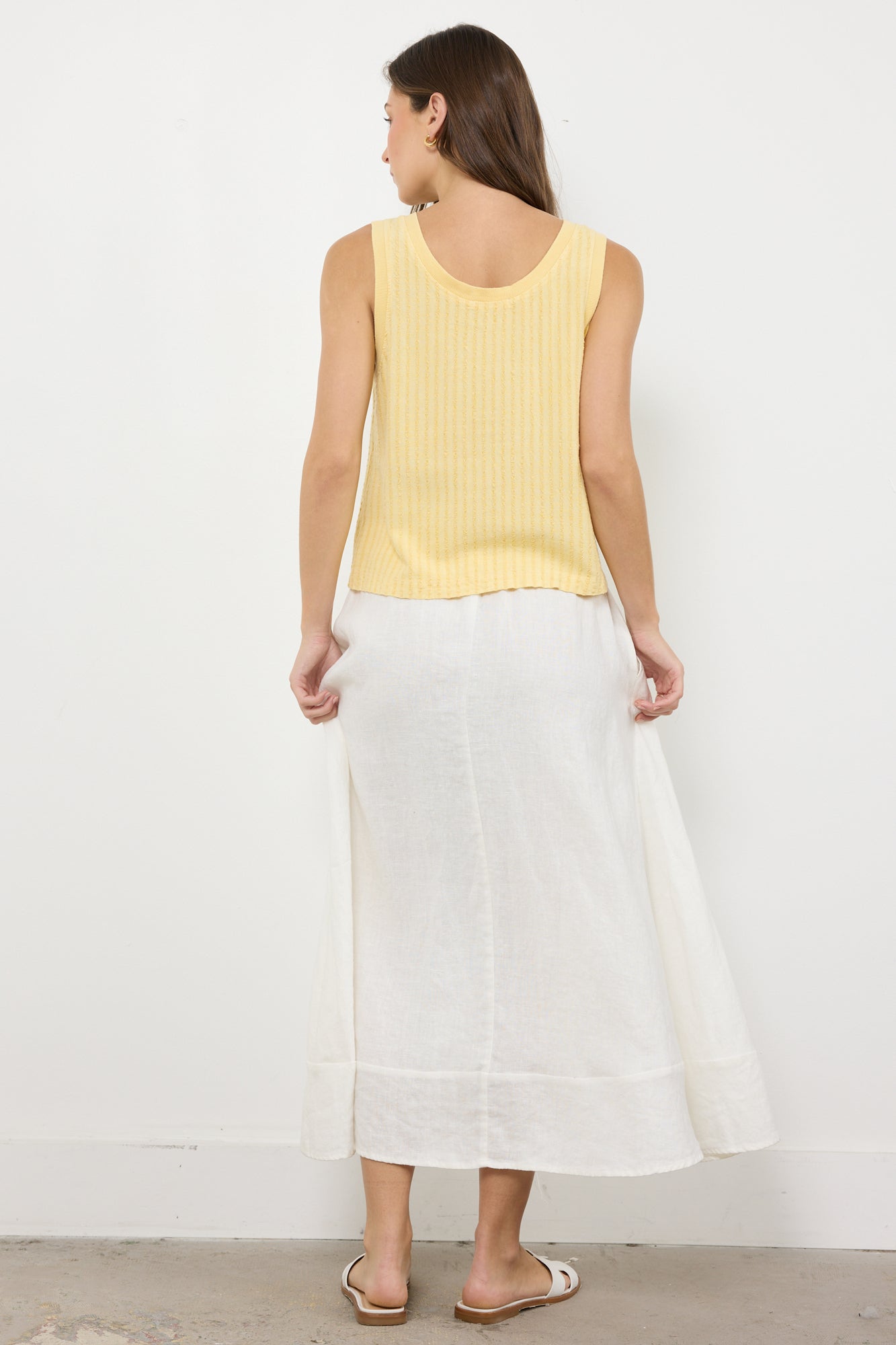 NEW STRIPE LINEN TANK