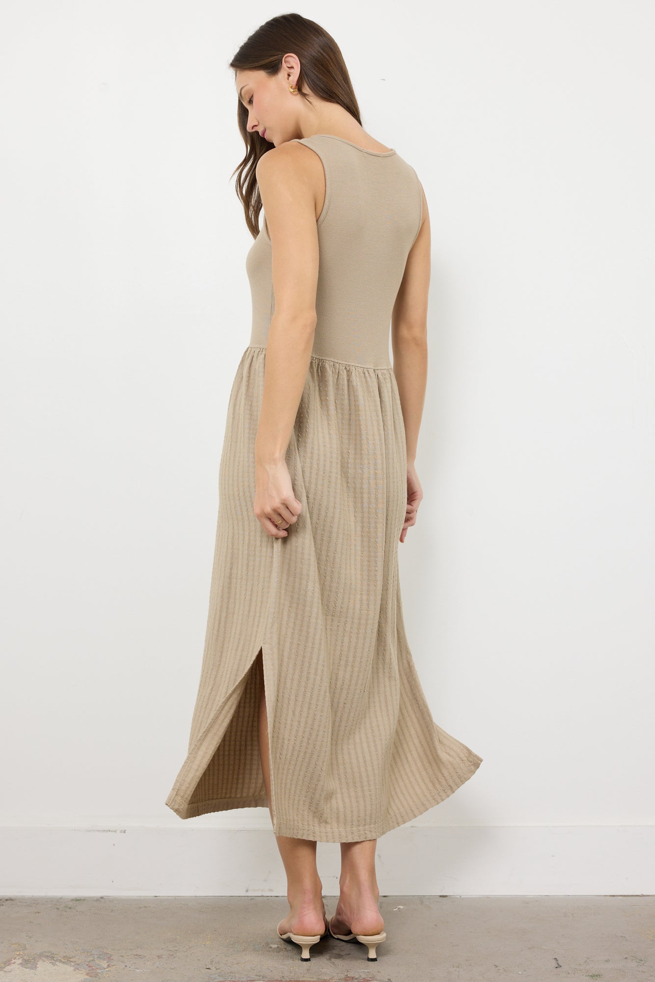 ALANNI STRIPE LINEN DRESS