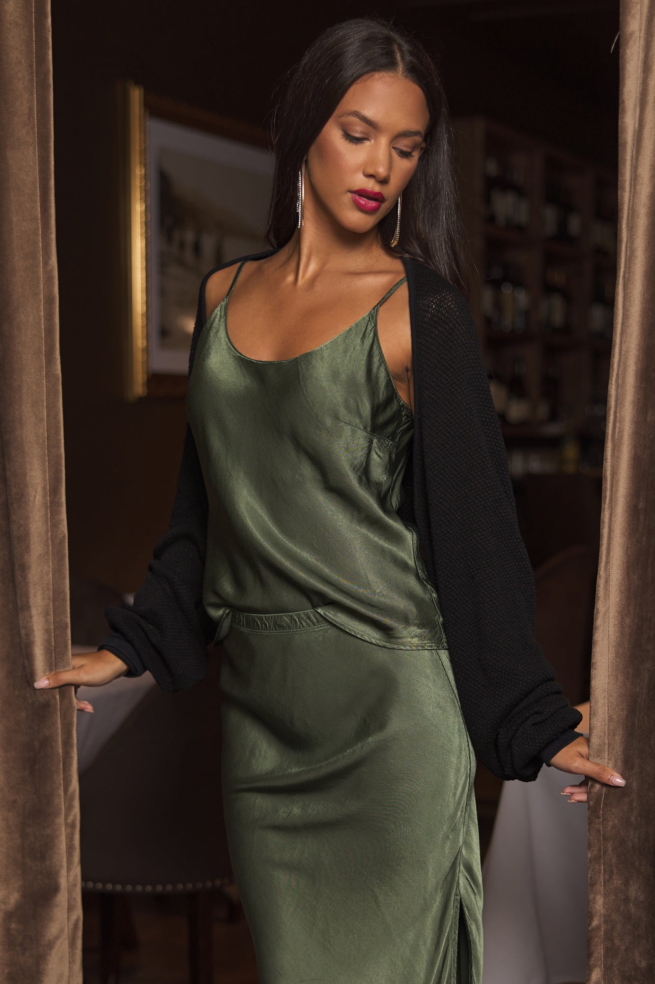 CECILIA YOU BACK SATIN TANK