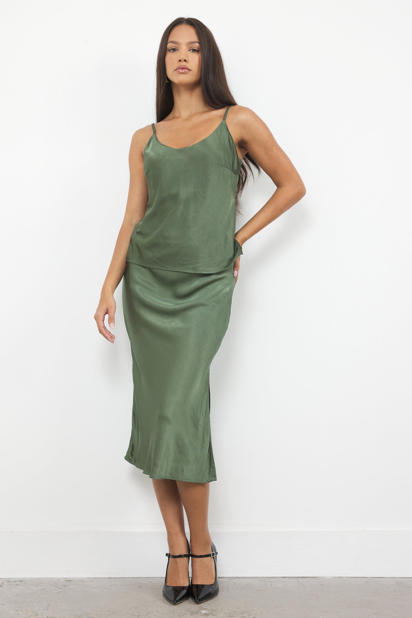 CECILIA YOU BACK SATIN TANK