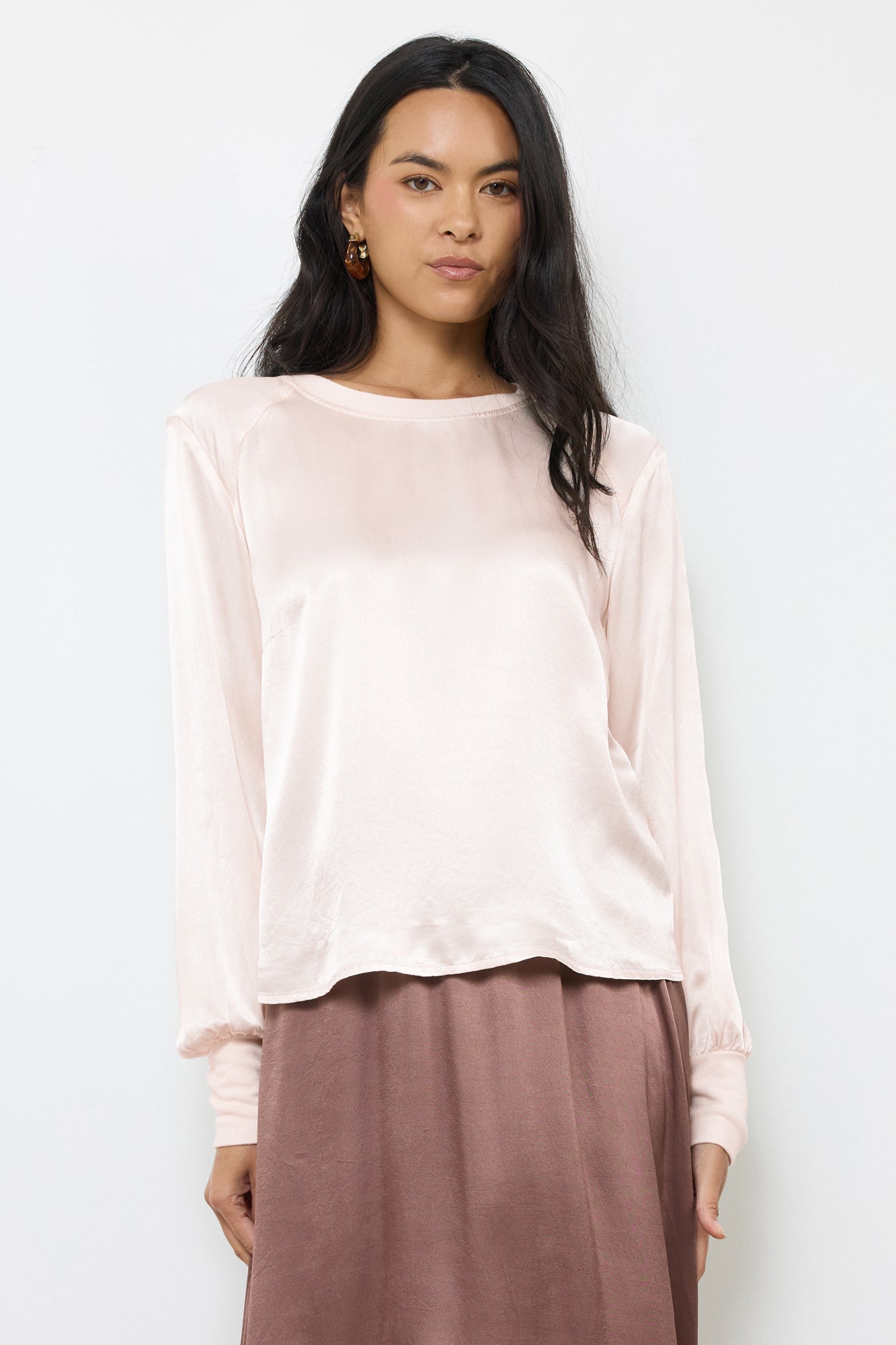 ALMA LONG SLEEVE SILKY TOP