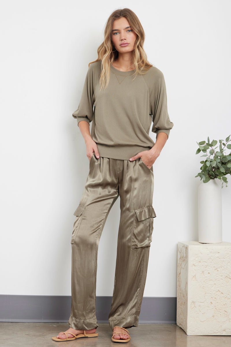 AGNES SILKY CARGO LONG PANT