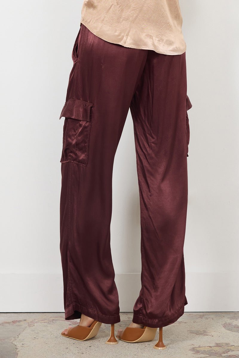 WIDE SILKY CARGO LONG PANT - FINAL SALE