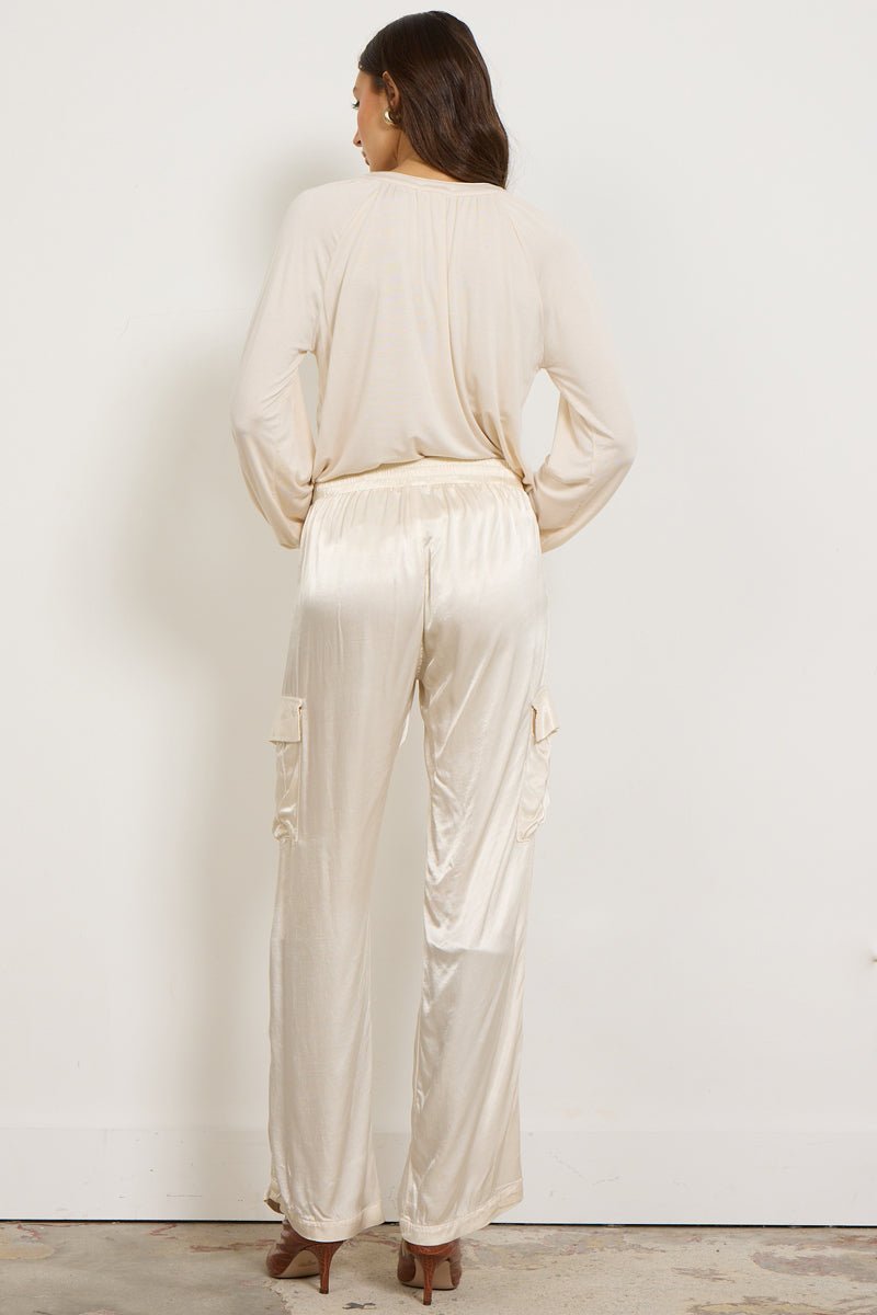 WIDE SILKY CARGO LONG PANT - FINAL SALE