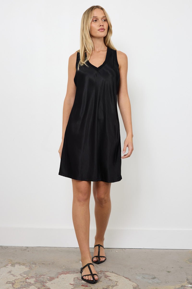 MADYSON SILKY WOVEN V NECK DRESS - FINAL SALE