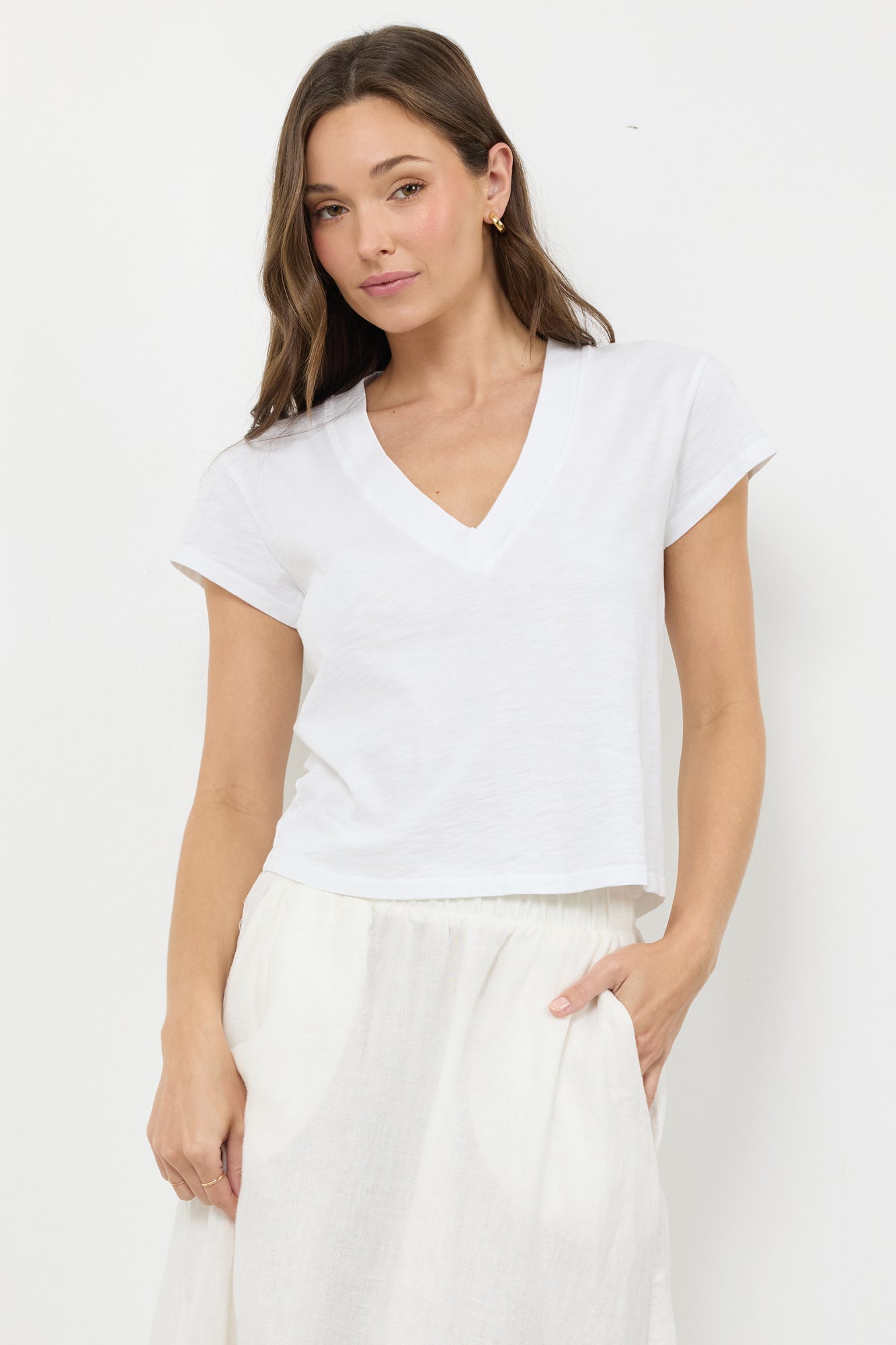 SURI DEEP “V” HEAVY SLUB TEE