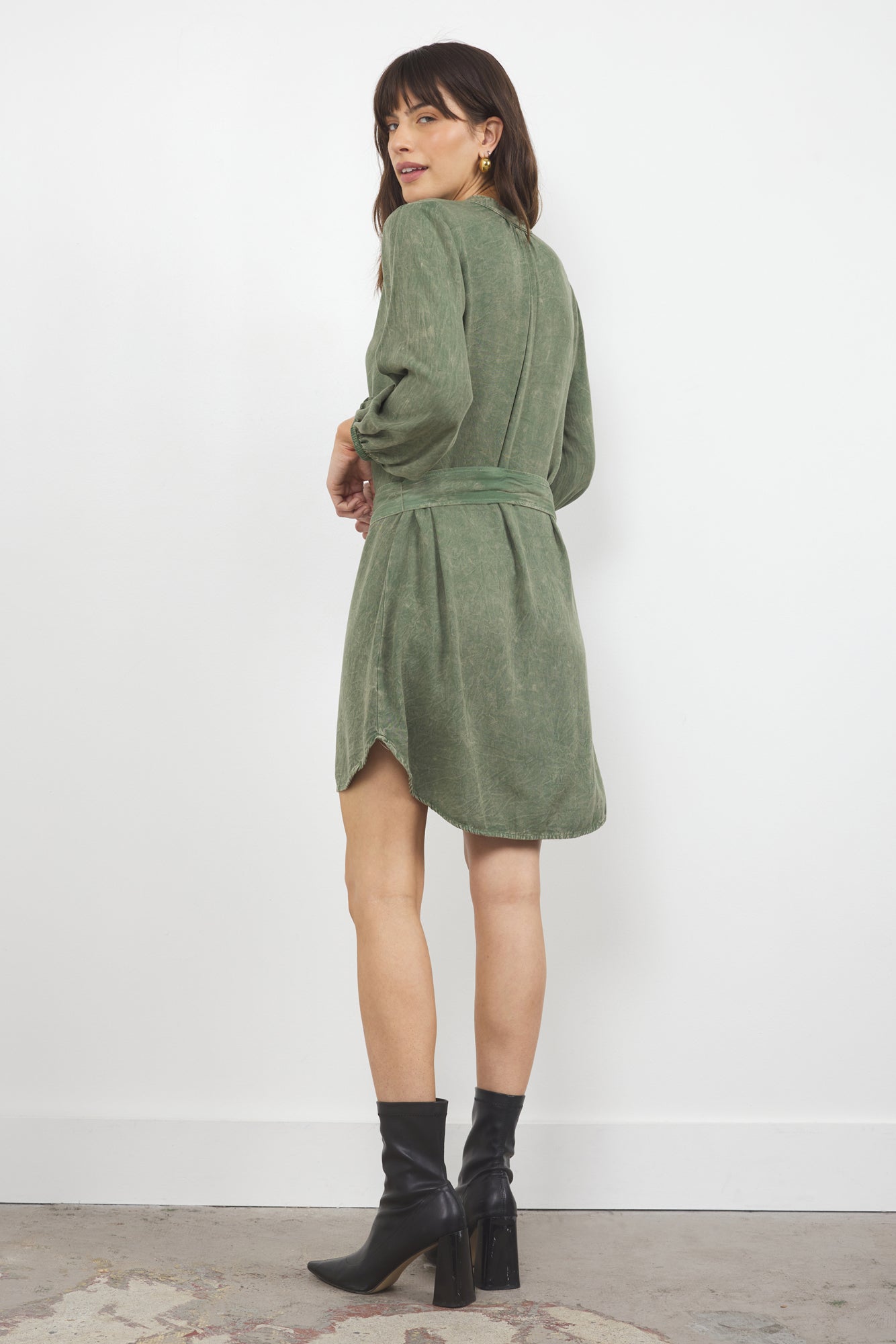 KRISTEN TWILL SHIRTDRESS W/ BUTTONS