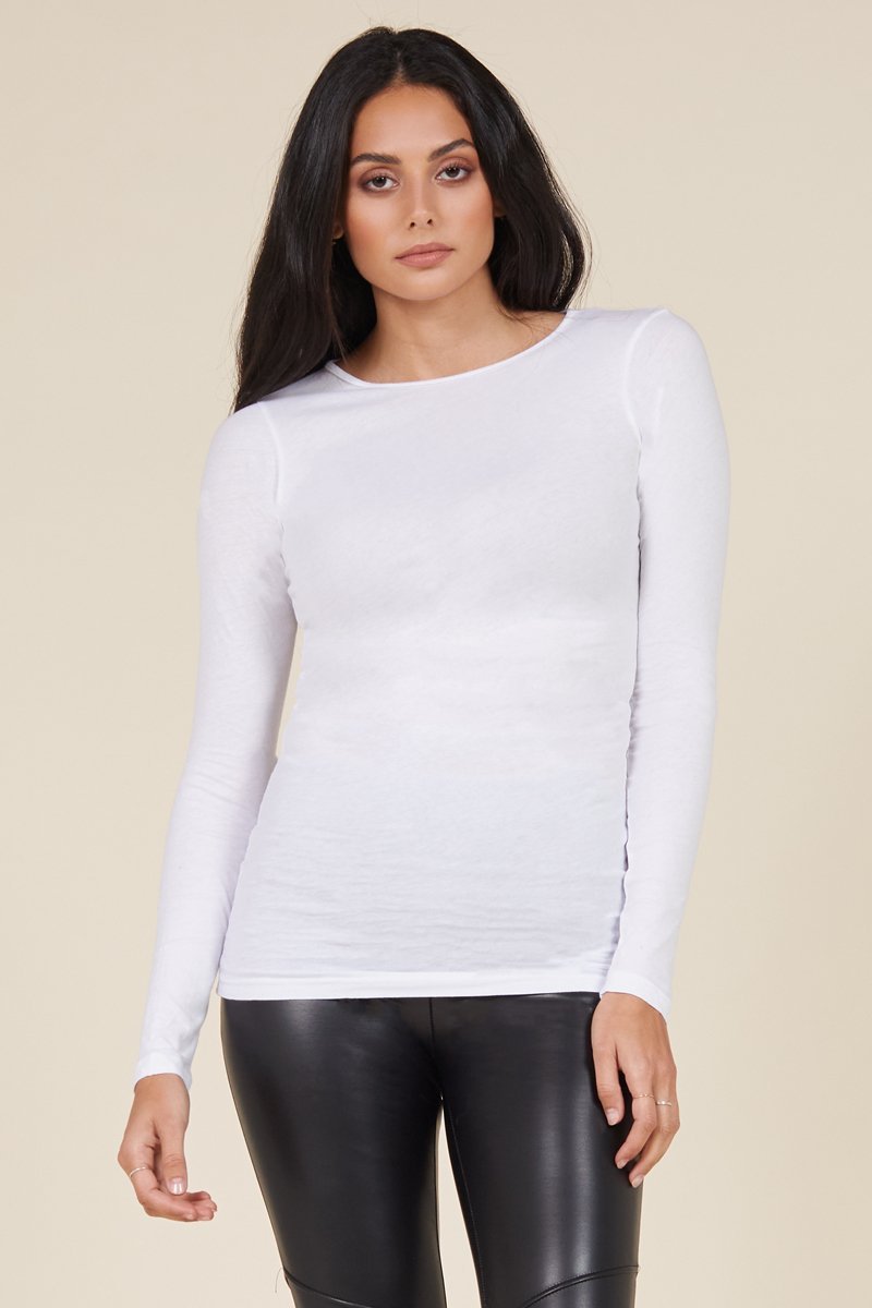 white long sleeve top