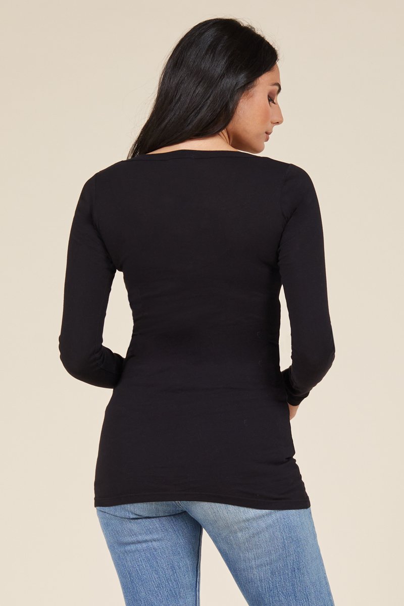 long sleeve v neck for women