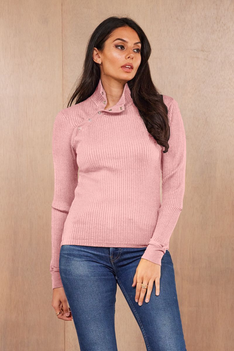 ANDRE LONG SLEEVE SNAP TURTLENECK