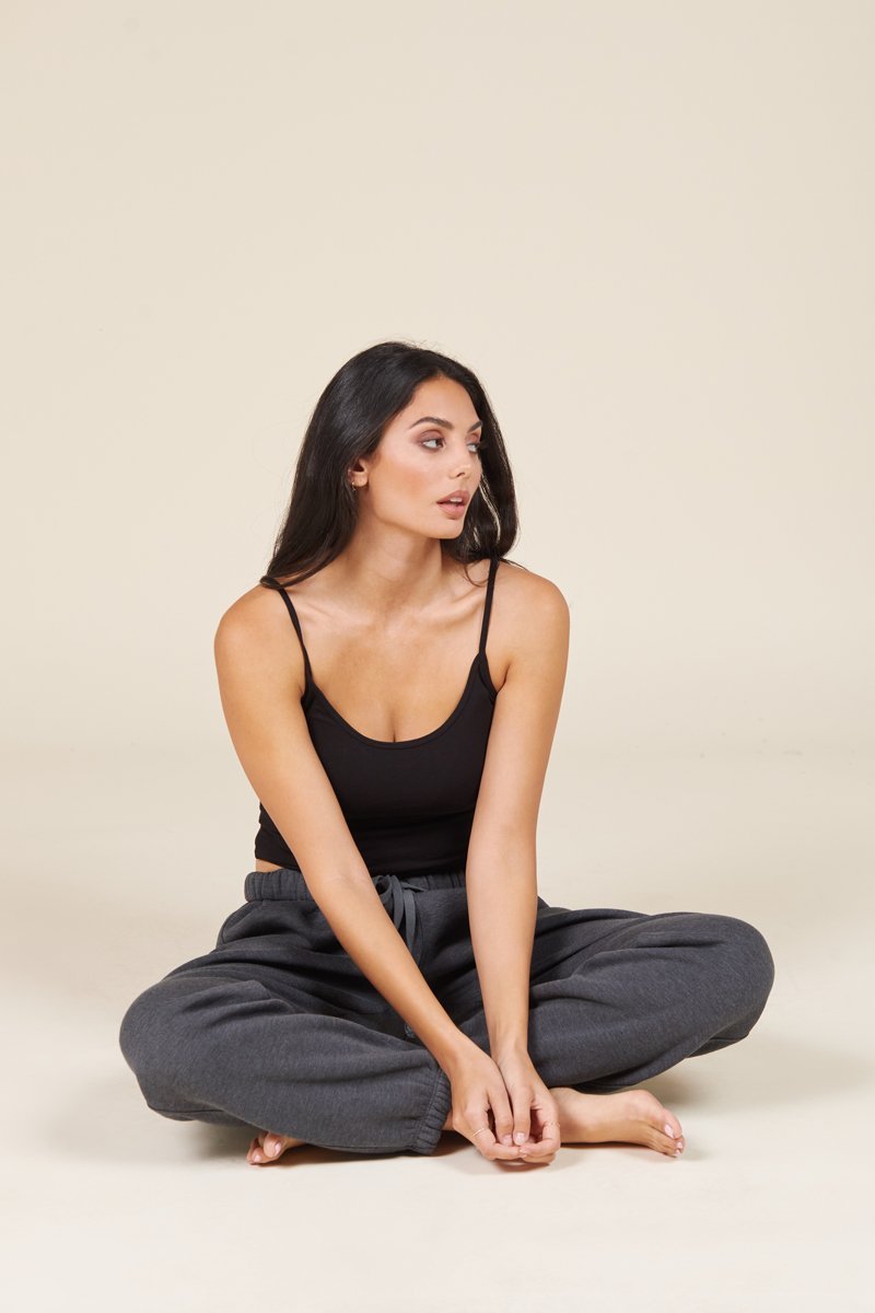 black cotton camisole